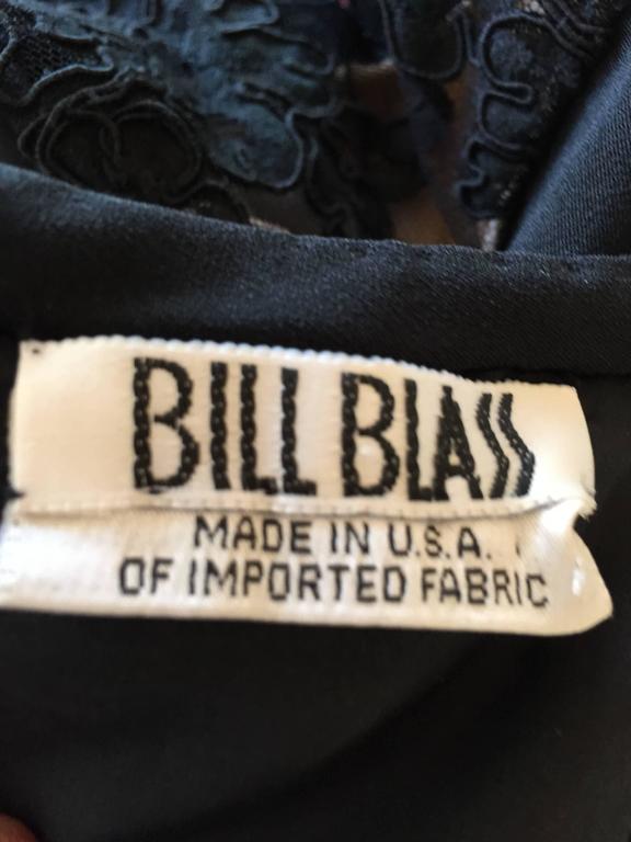 Bill Blass 70's Black Lace Cocktail Dress For Sale at 1stDibs