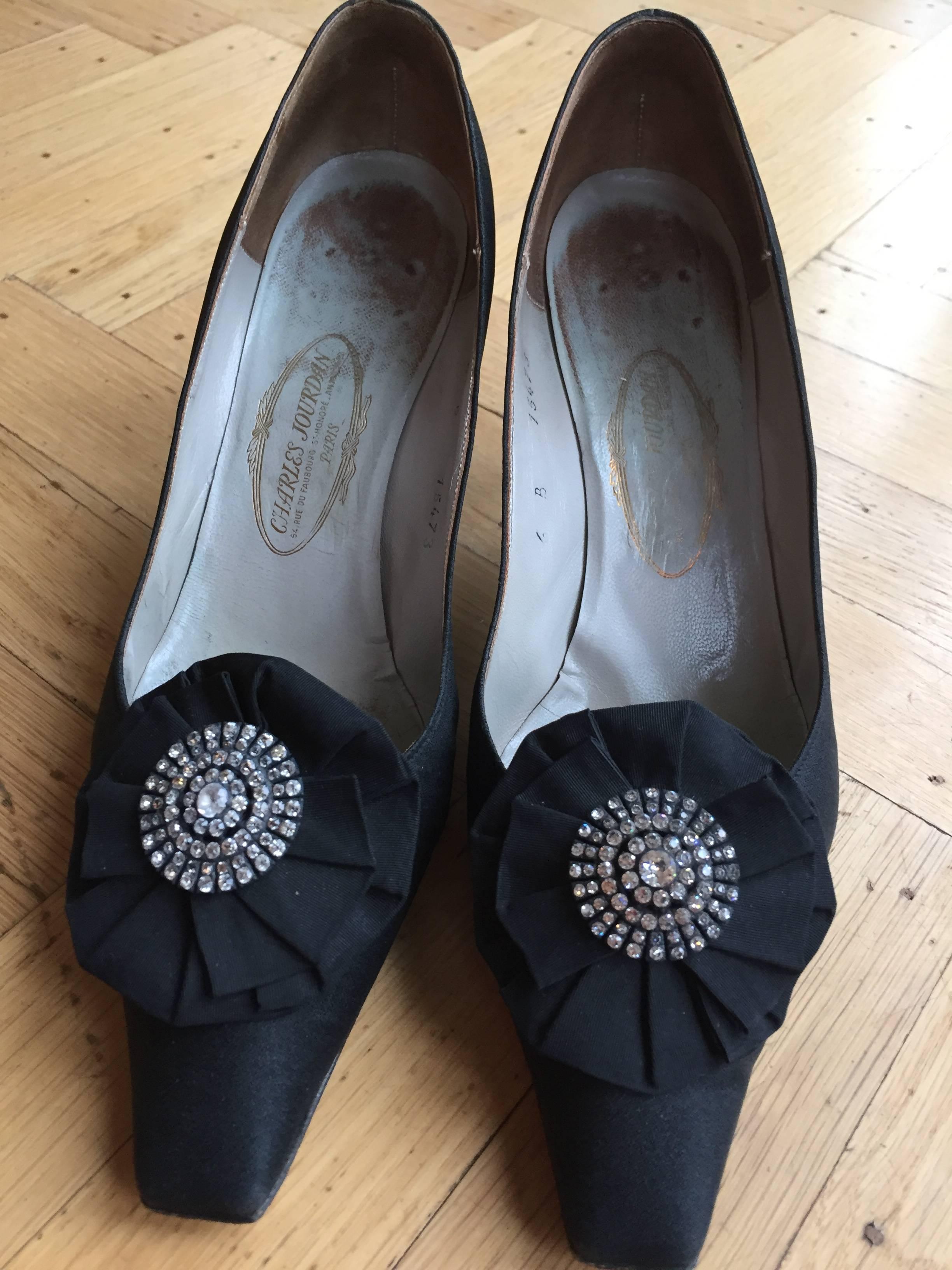 Charles Jourdan 1959 pour Christian Dior Black Pumps For Sale 1