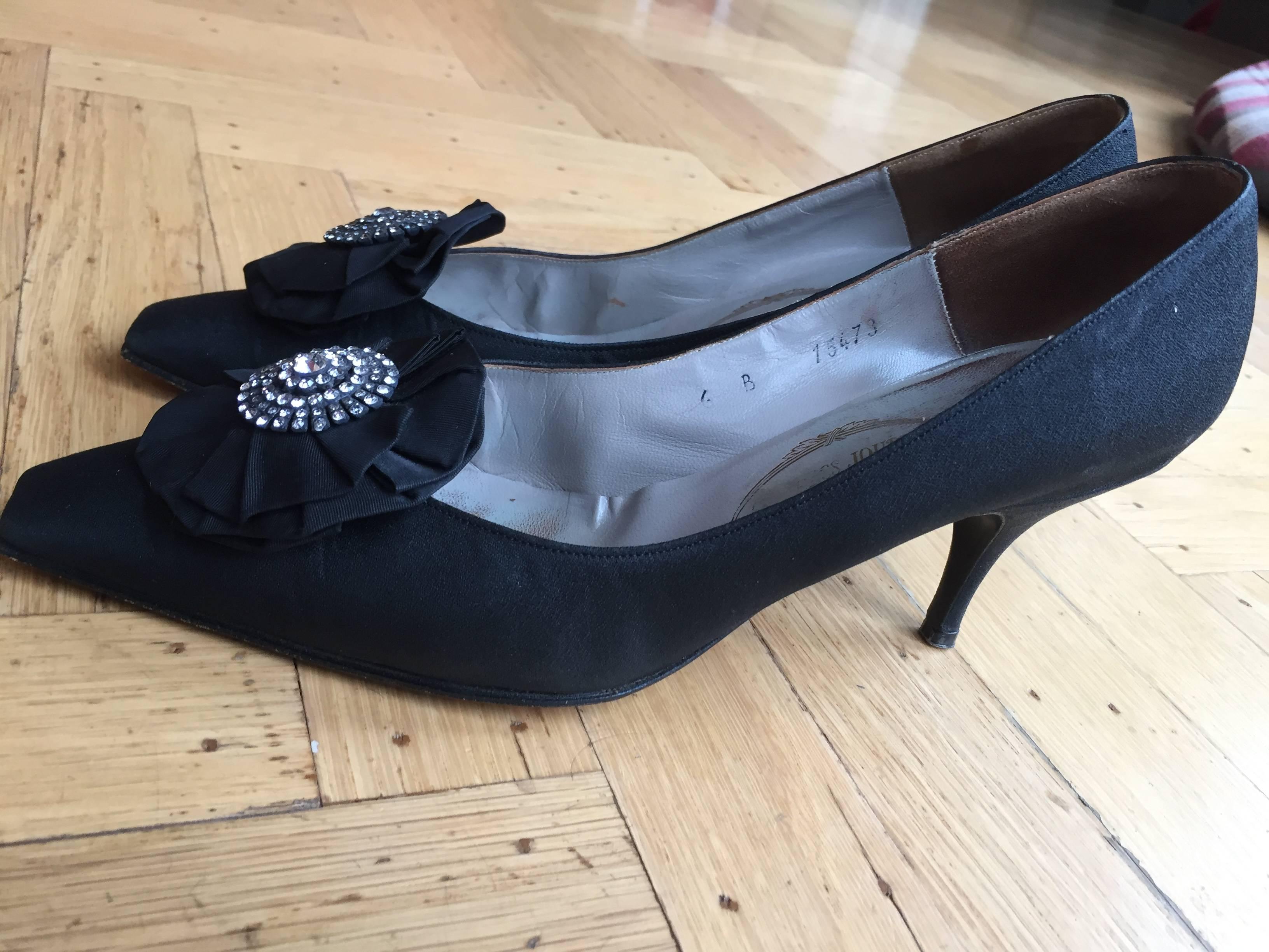 Charles Jourdan 1959 pour Christian Dior Black Pumps In Excellent Condition For Sale In Cloverdale, CA