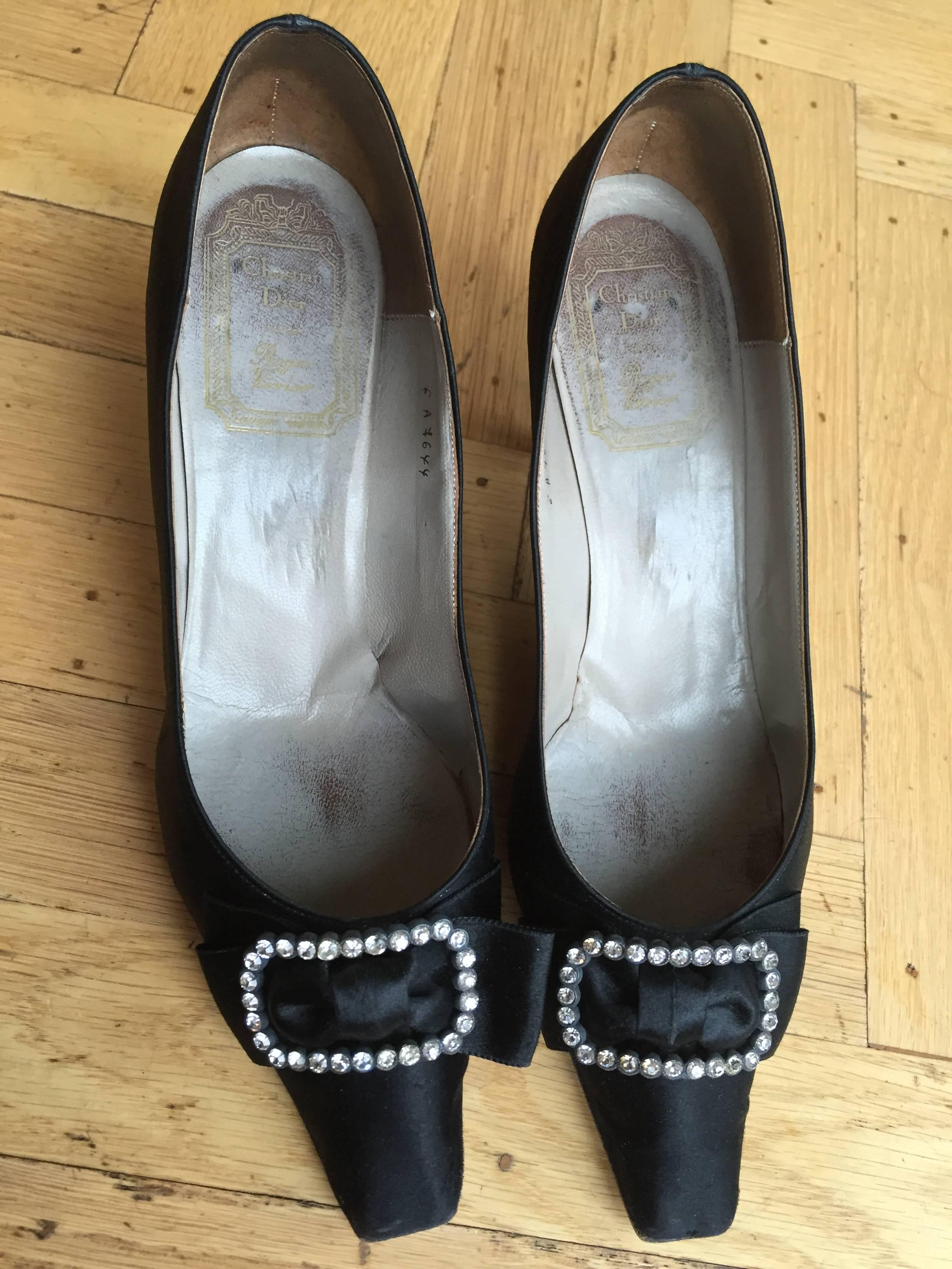 Christian Dior Couture 1950's Black Pumps par Roger Vivier In Excellent Condition In Cloverdale, CA