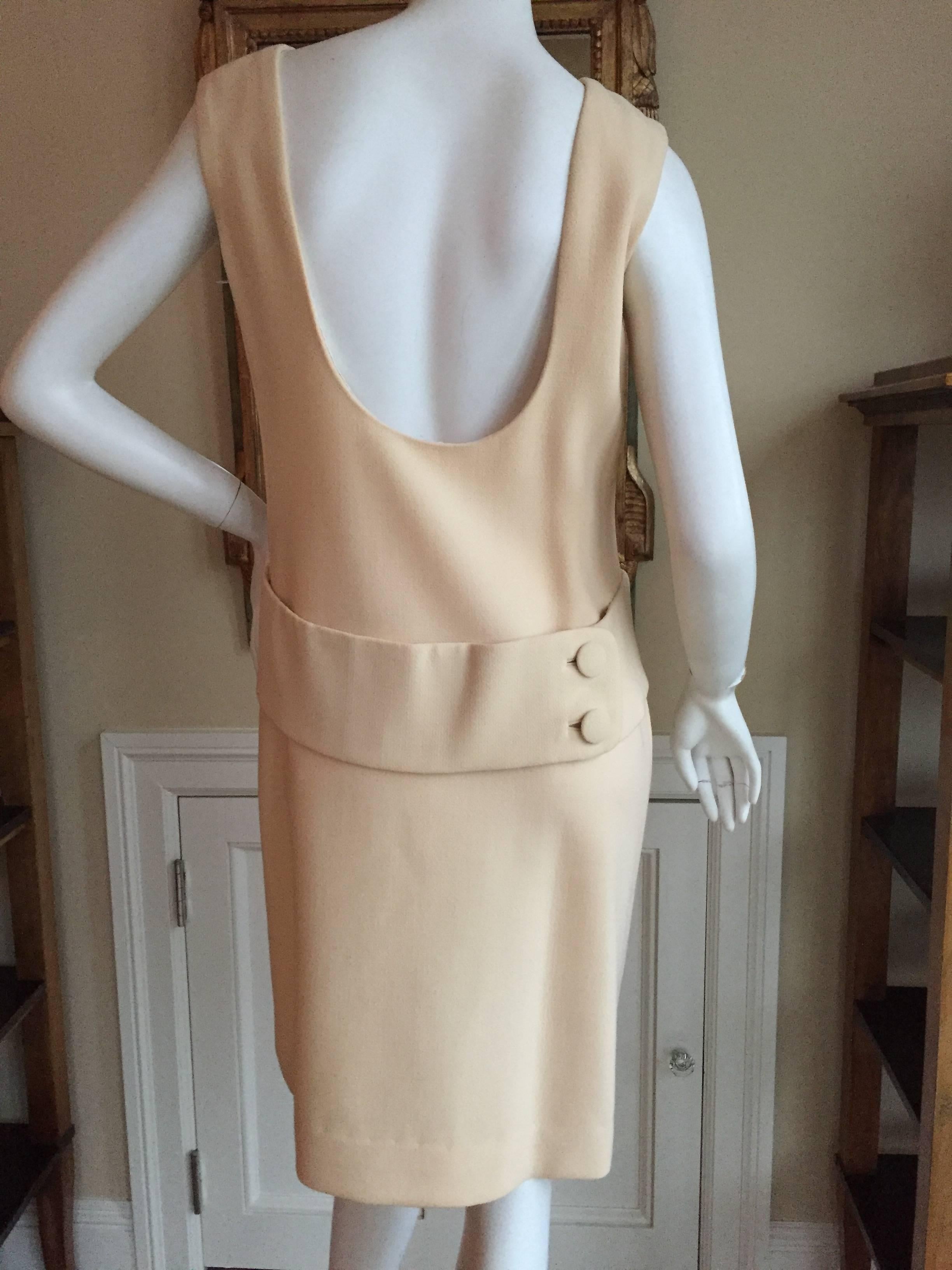 Norman Norell Scoop Back Belted Dress For Sale 2