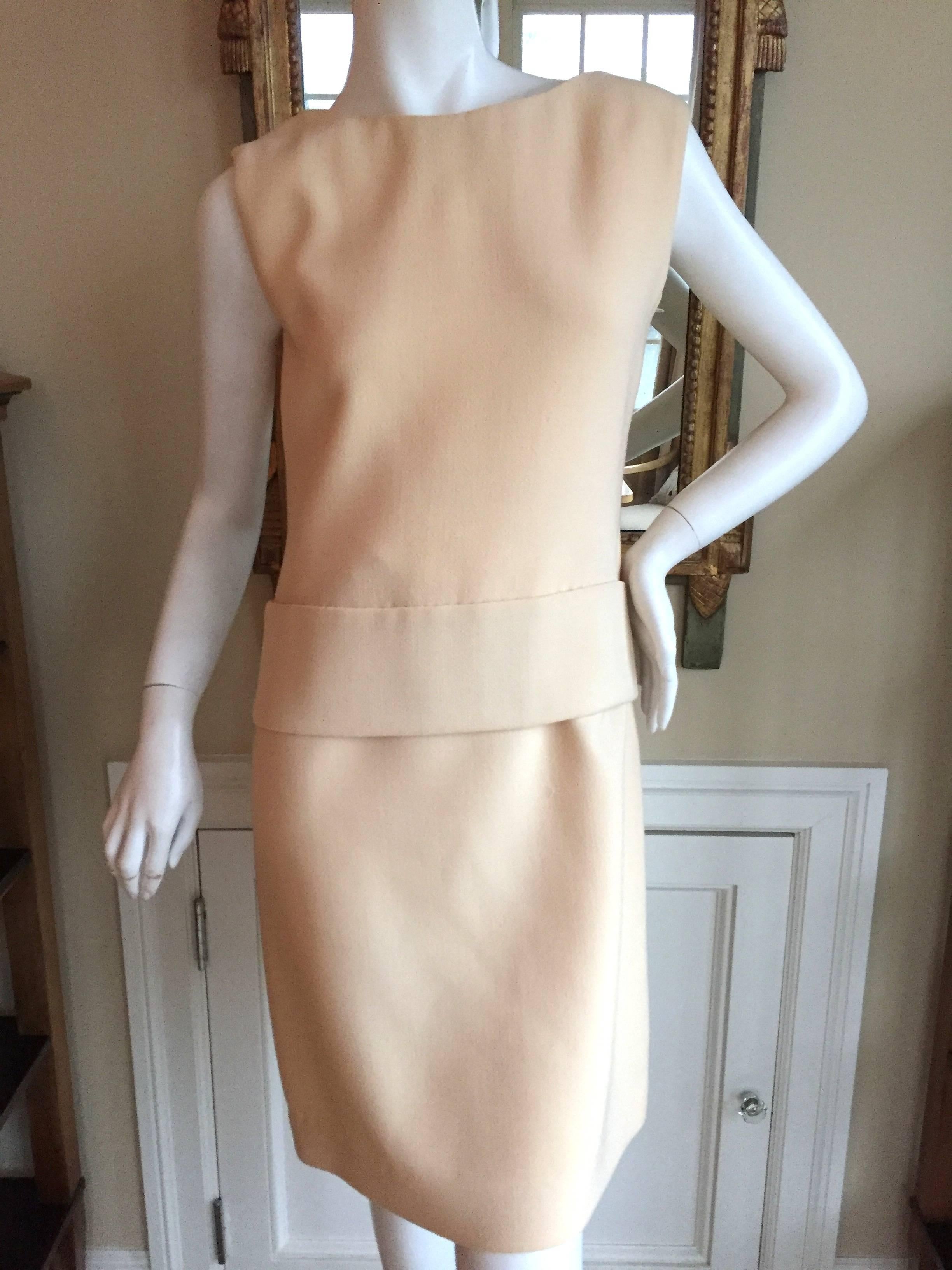 Norman Norell Scoop Back Belted Dress In Excellent Condition For Sale In Cloverdale, CA