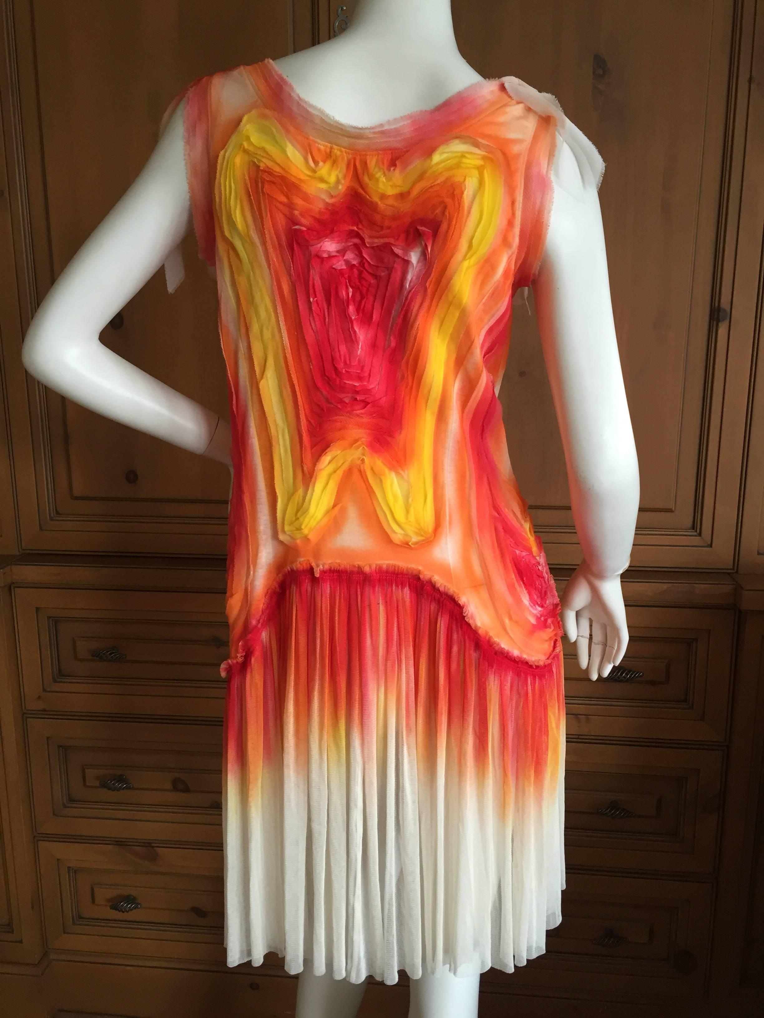 Issey Miyake Colorful Silk Tie Dye Dress 1