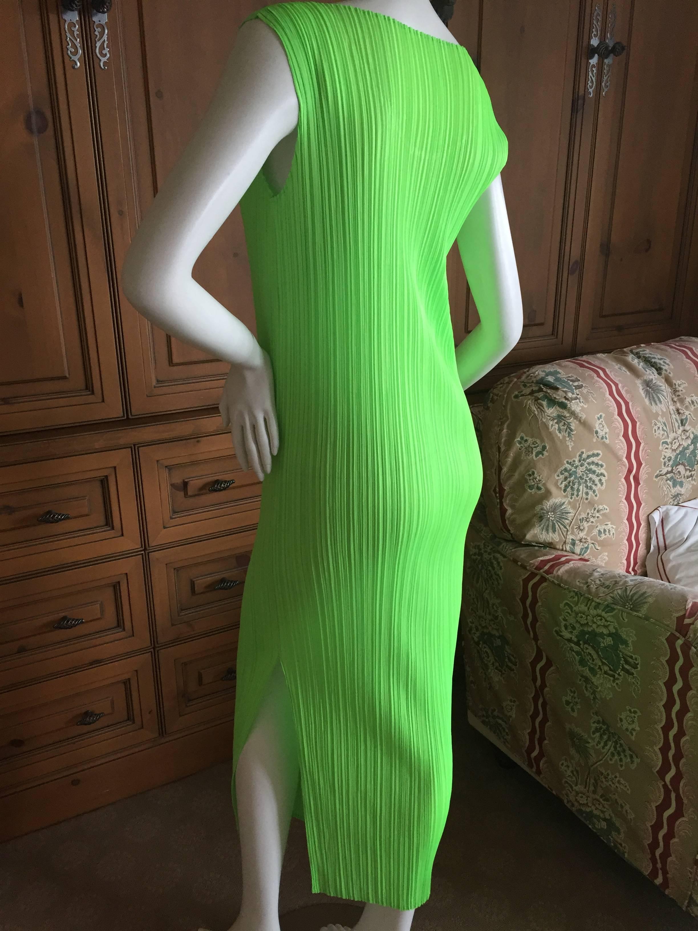 issey miyake green dress