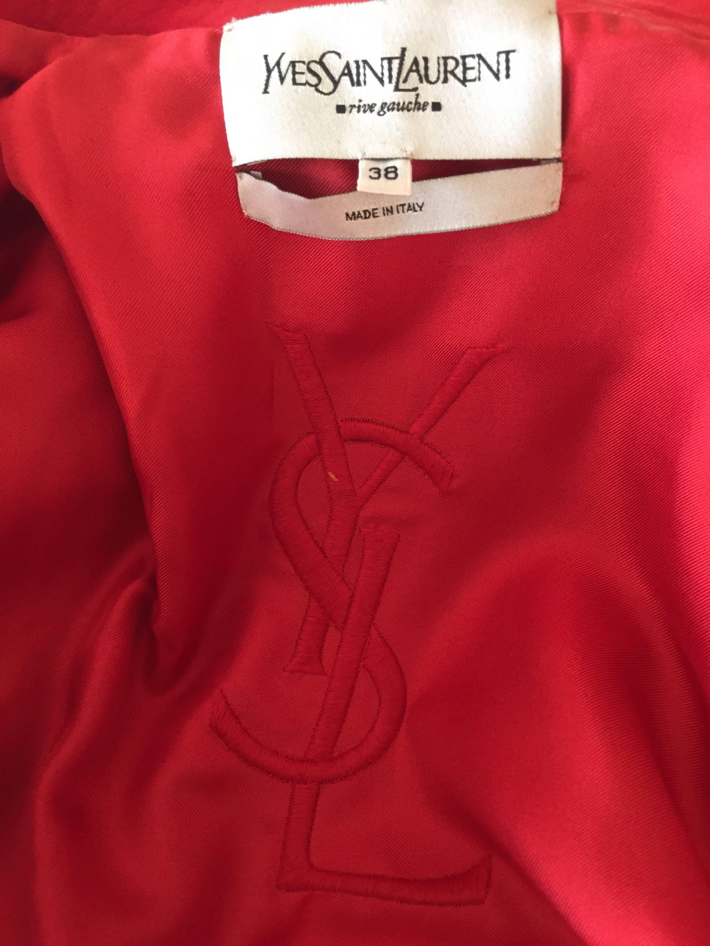 YSL by Tom Ford Red Suede Ruffle Front Jacket NWT F 2003 2