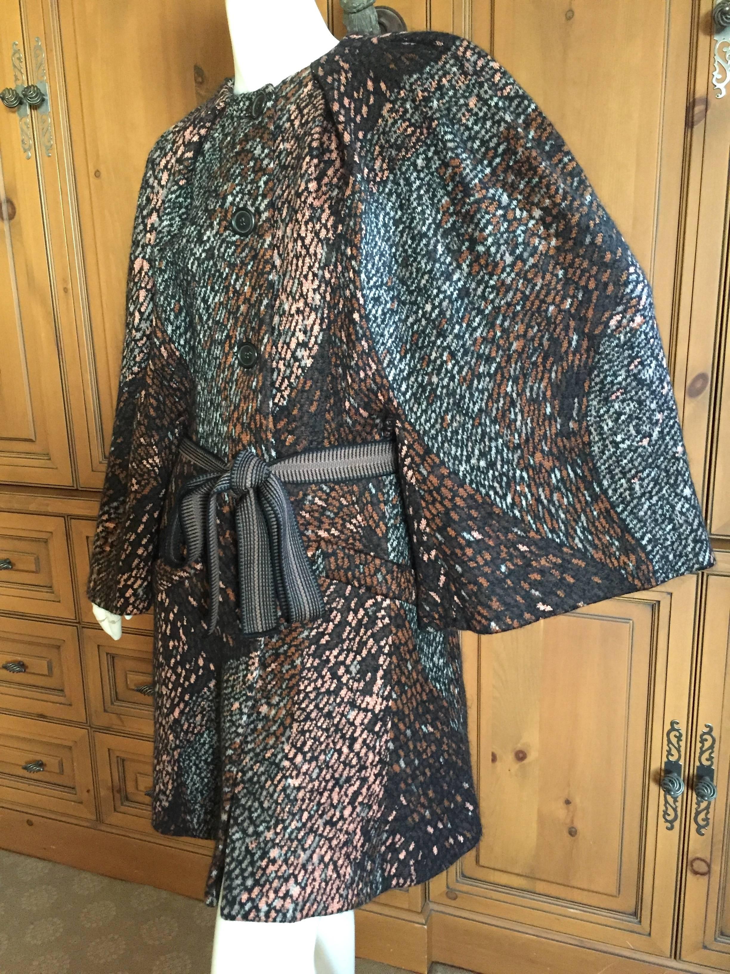 Missoni Luxurious Vintage Mosaic Pattern Cape Coat In Excellent Condition In Cloverdale, CA