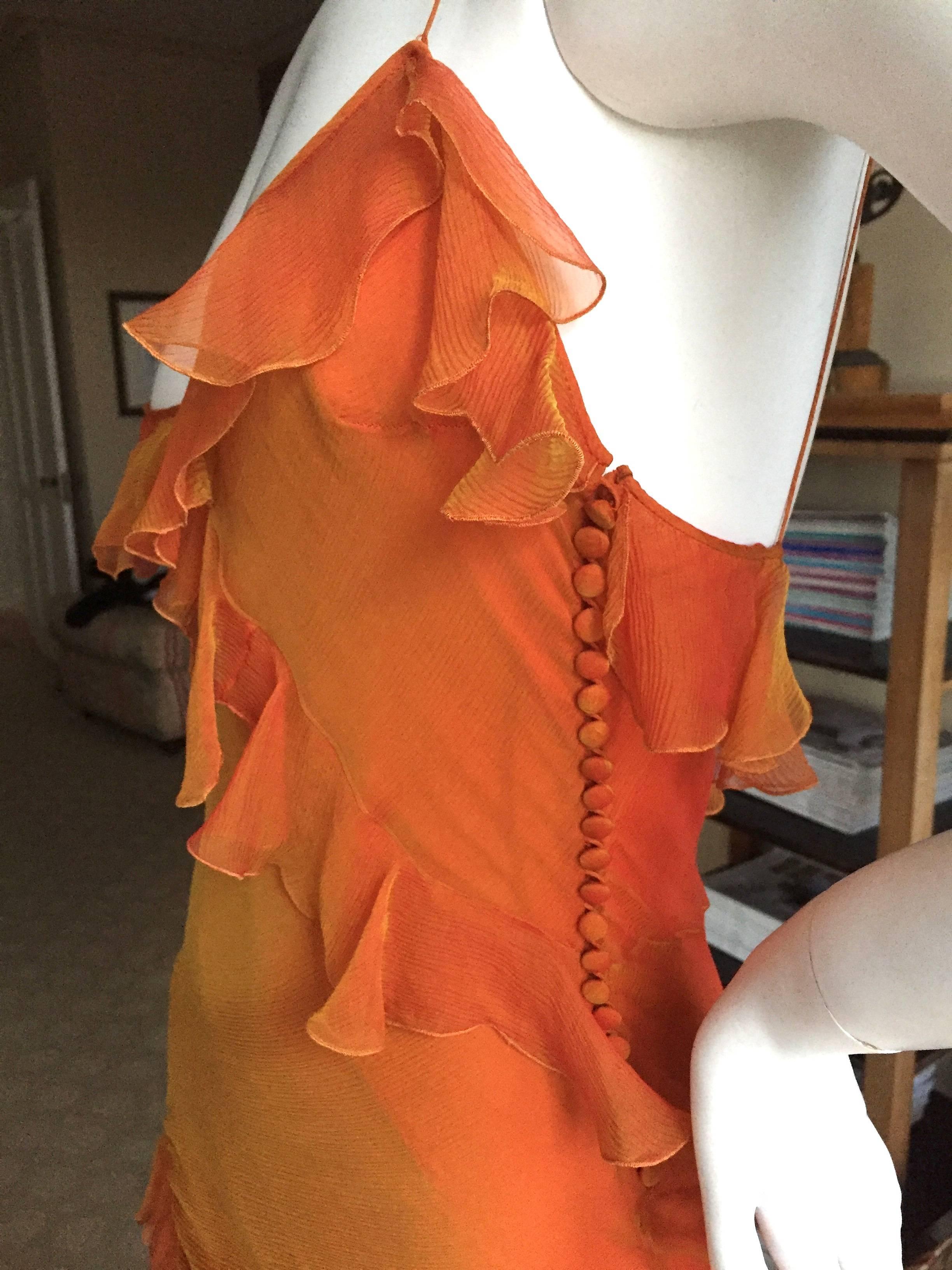 Christian Dior Marigold Ruffled Silk Siren Gown by John Galliano 2