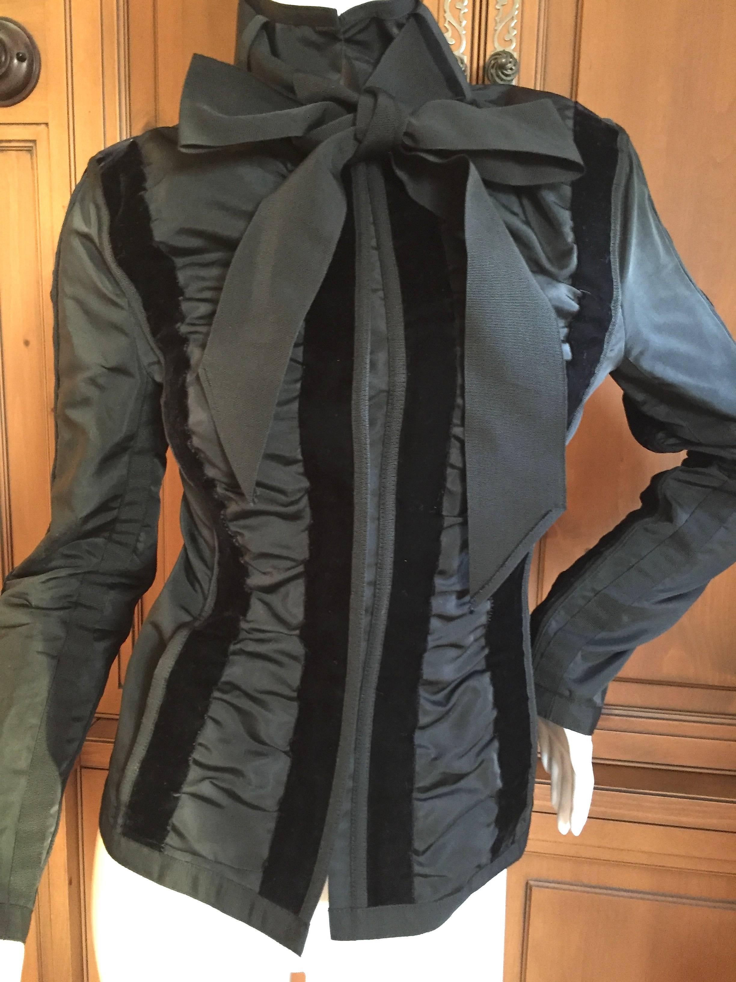 YSL Tom Ford Black Jacket Fall 2002 Look 1 Size 34 In Excellent Condition For Sale In Cloverdale, CA