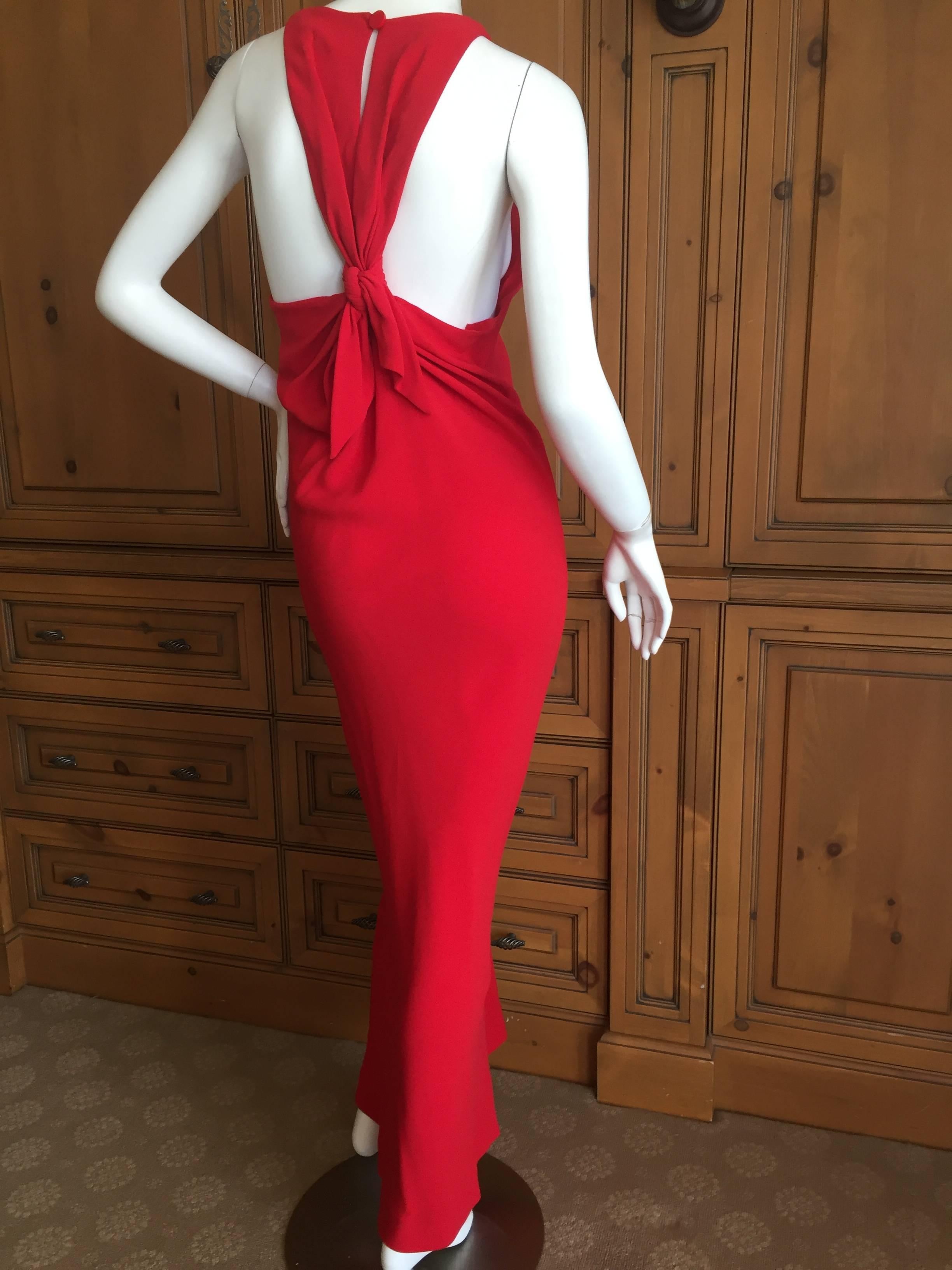 Yves Saint Laurent Rive Gauche Vintage Red Evening Dress 2
