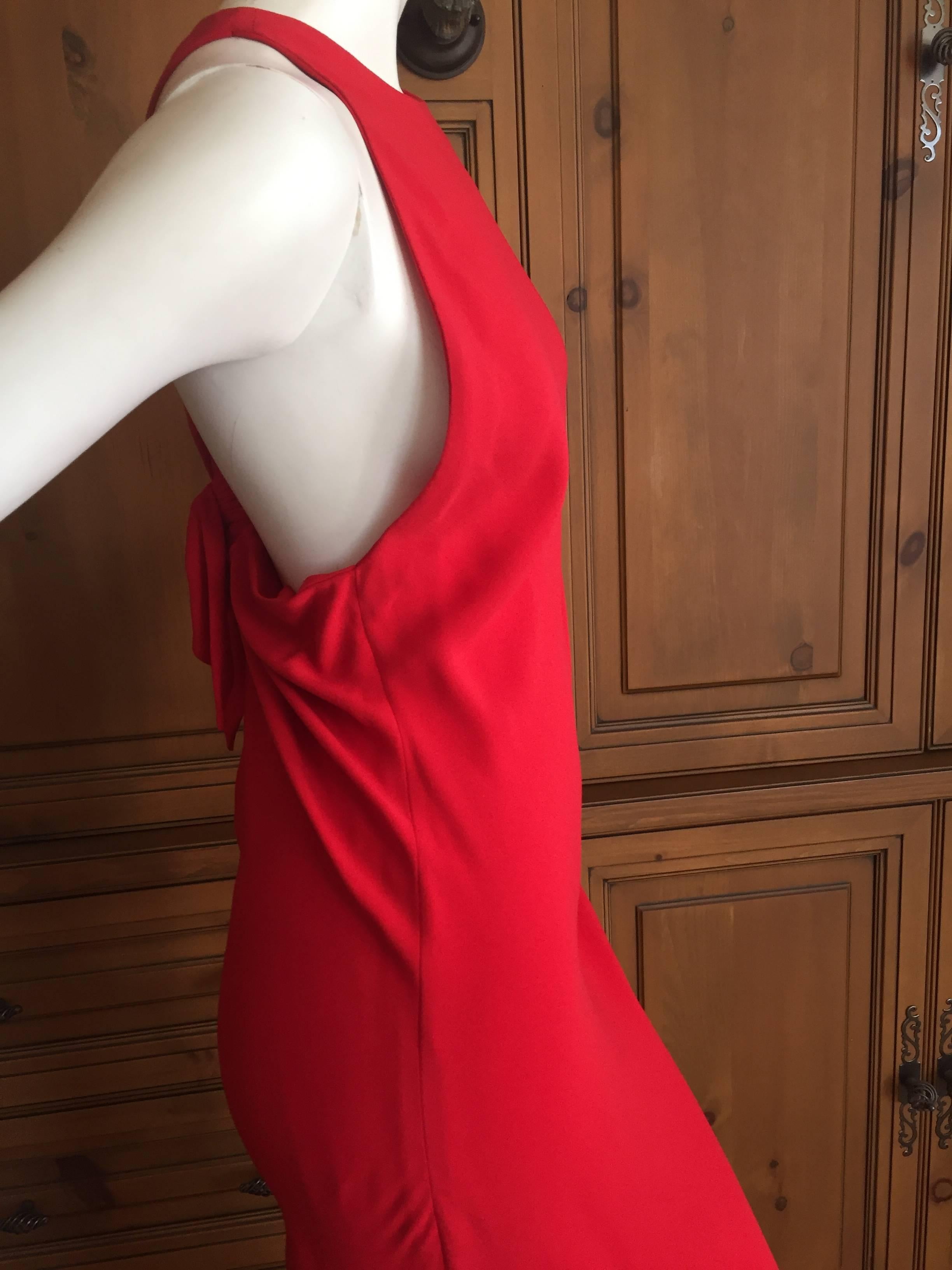 Yves Saint Laurent Rive Gauche Vintage Red Evening Dress 1