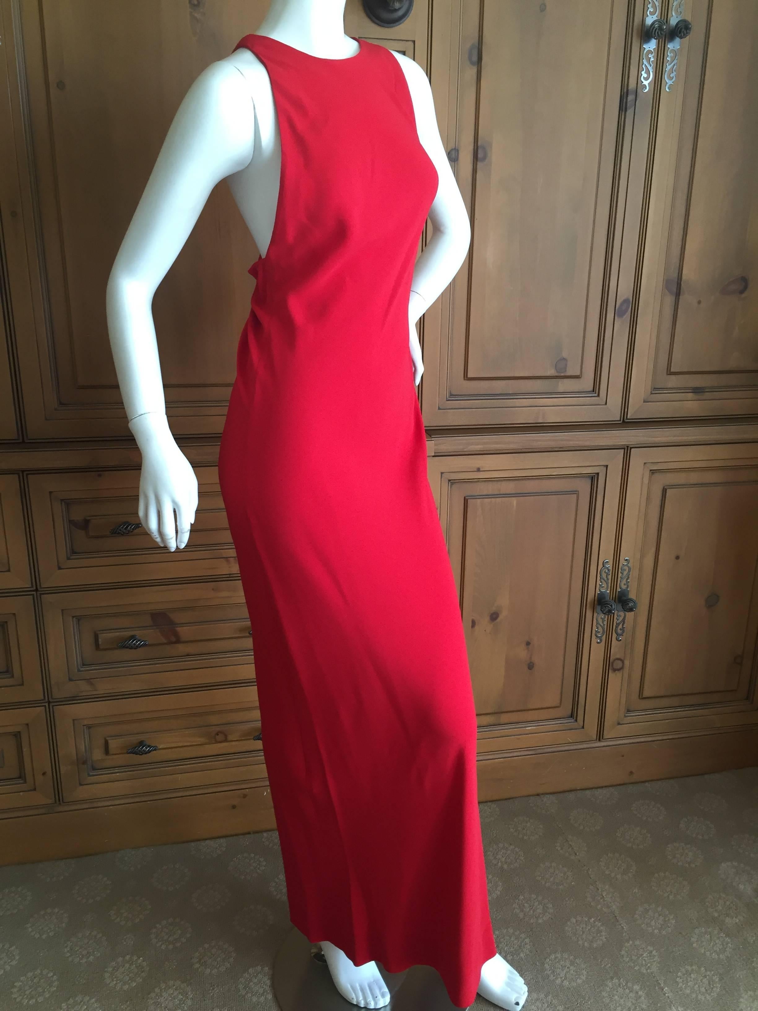 Women's Yves Saint Laurent Rive Gauche Vintage Red Evening Dress