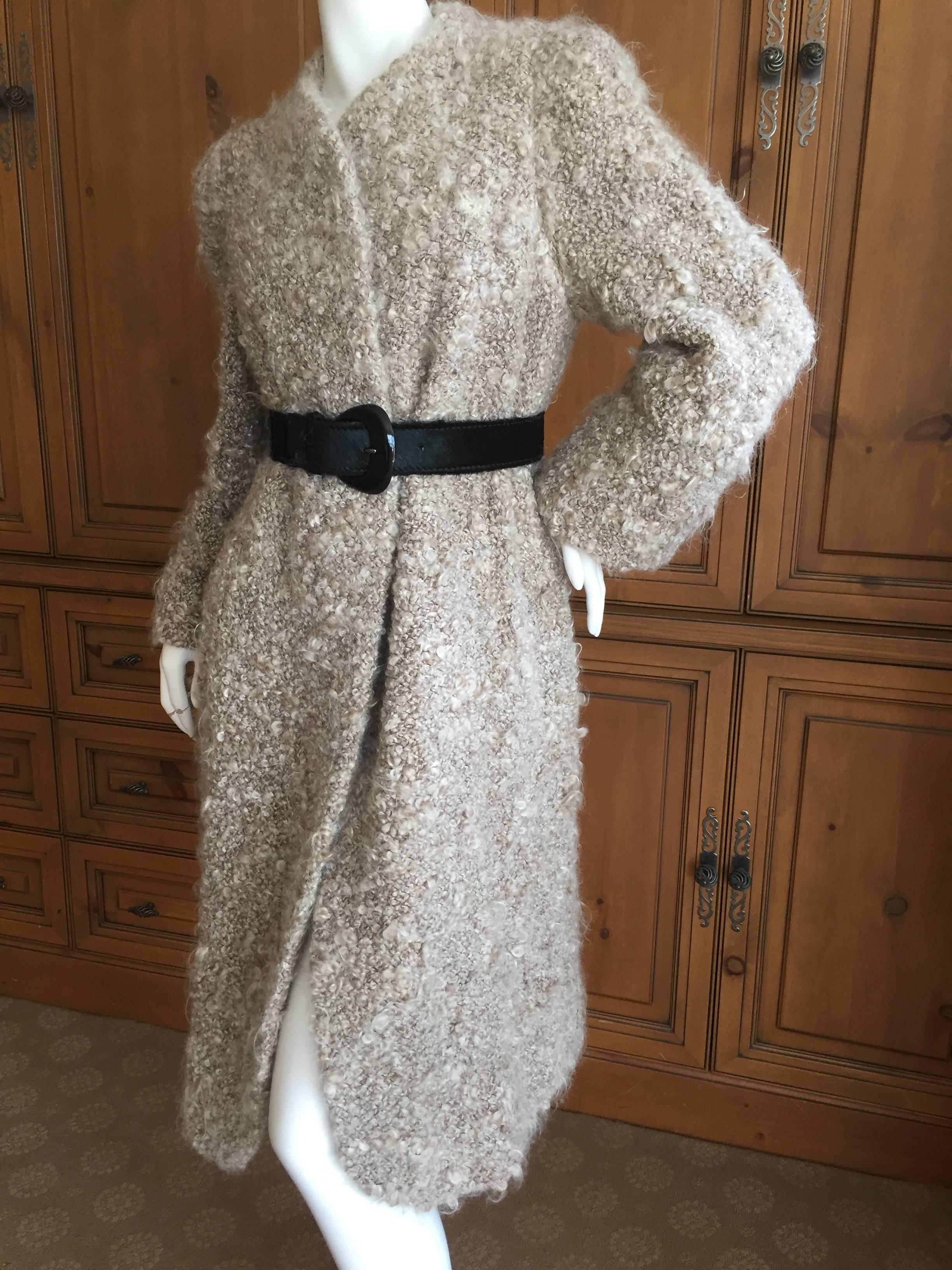 Arnold Scaasi 1960's Textural Gray Swing Coat For Sale 4