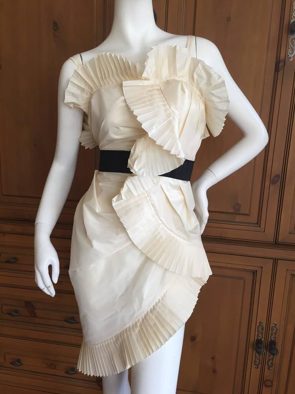 Christian Dior by Galliano Accordion Pleated Cocktail Mini Dress at ...