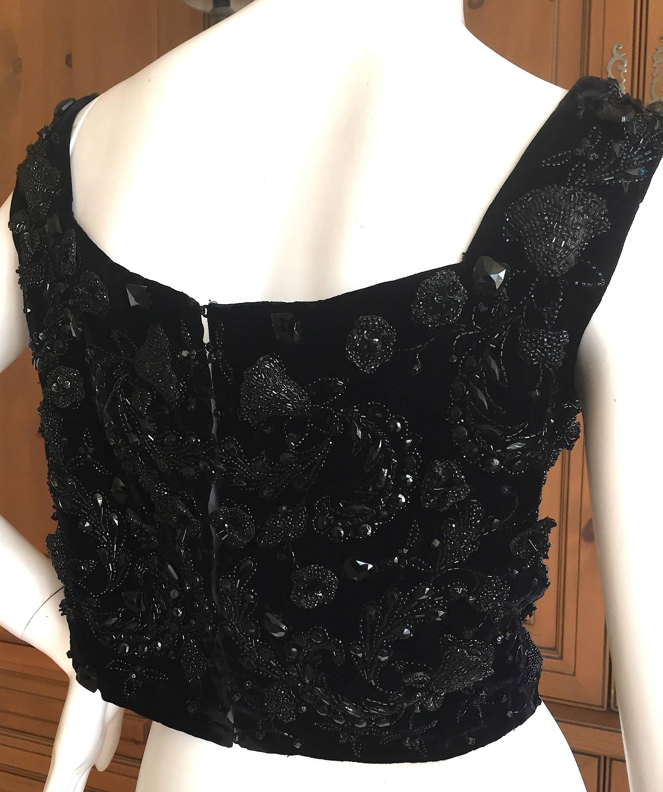 Christian Dior 1950's Numbered Haute Couture Jet Beaded Top 1