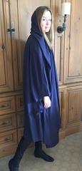 Alaia 1980's Navy Blue Coat with Hood