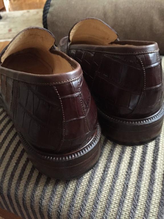 alligator penny loafers