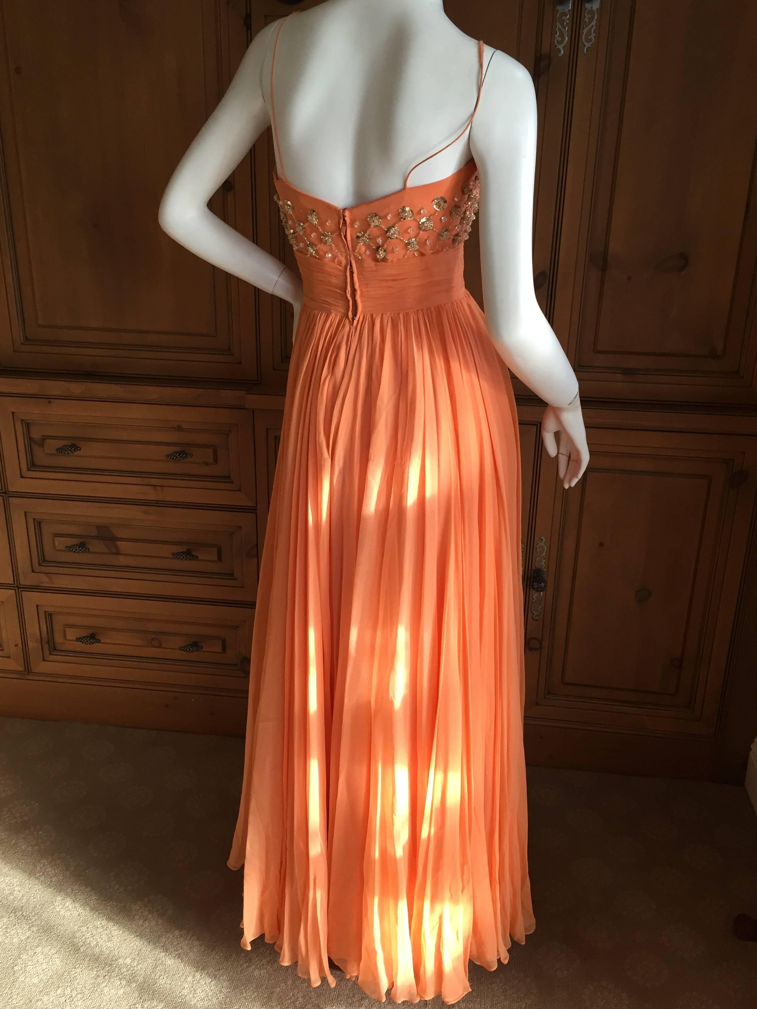 1950 Silk Chiffon Embellished Evening Dress from Saks Fifth Avenue 3