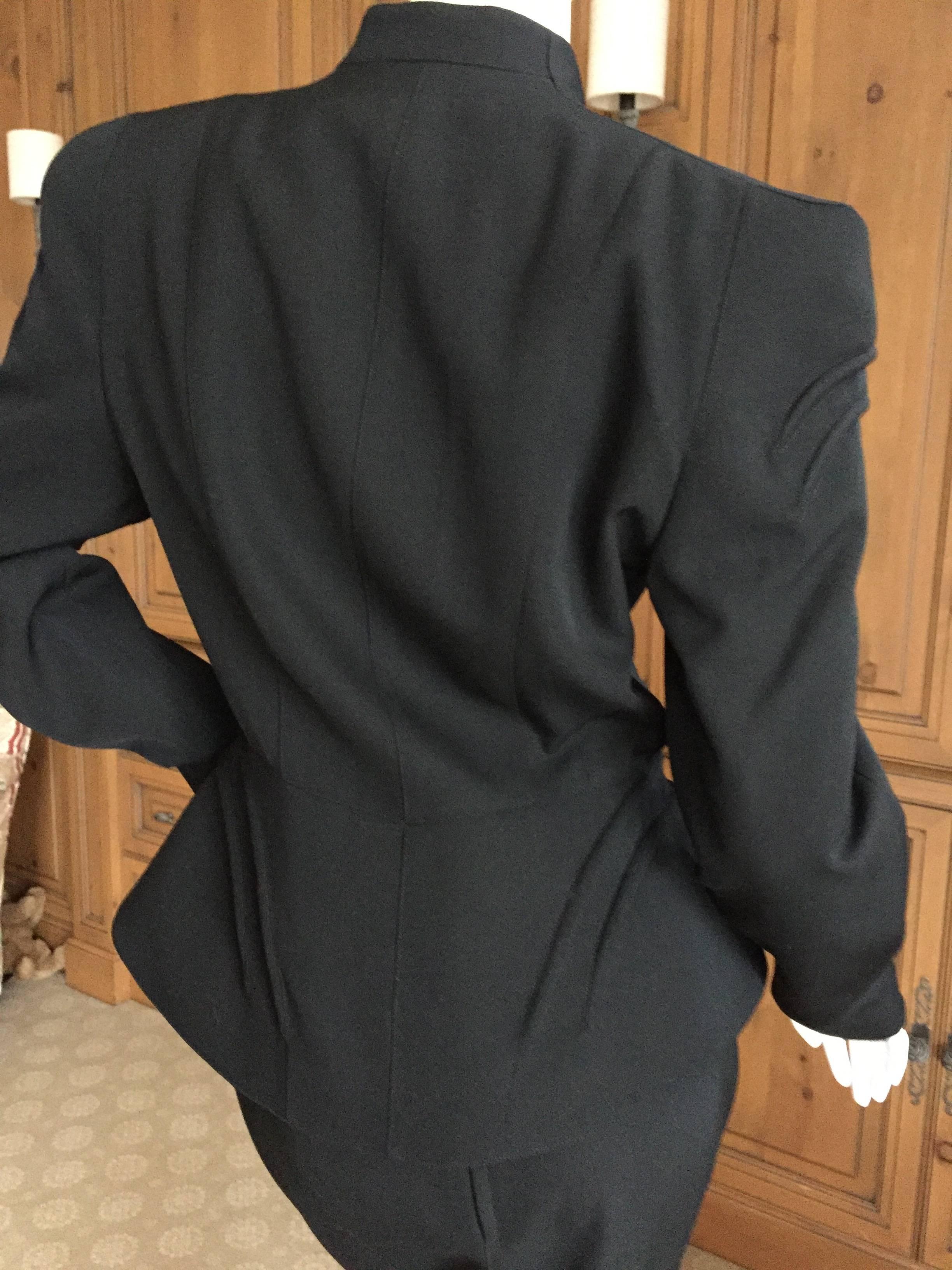 Thierry Mugler Vintage 80's Black Evening Suit Size 40 For Sale 4