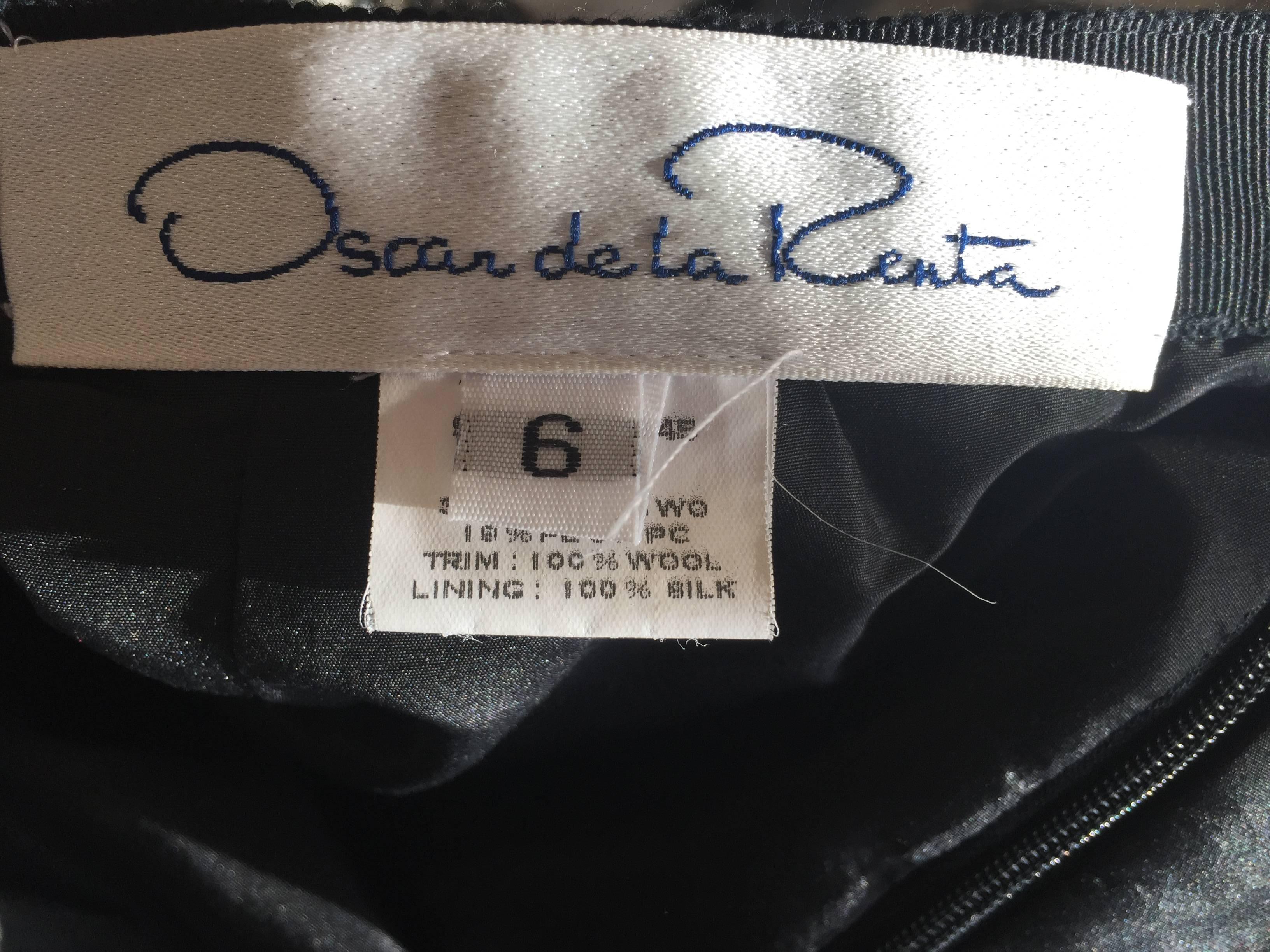 Black Oscar de la Renta Toile Pattern Skirt For Sale