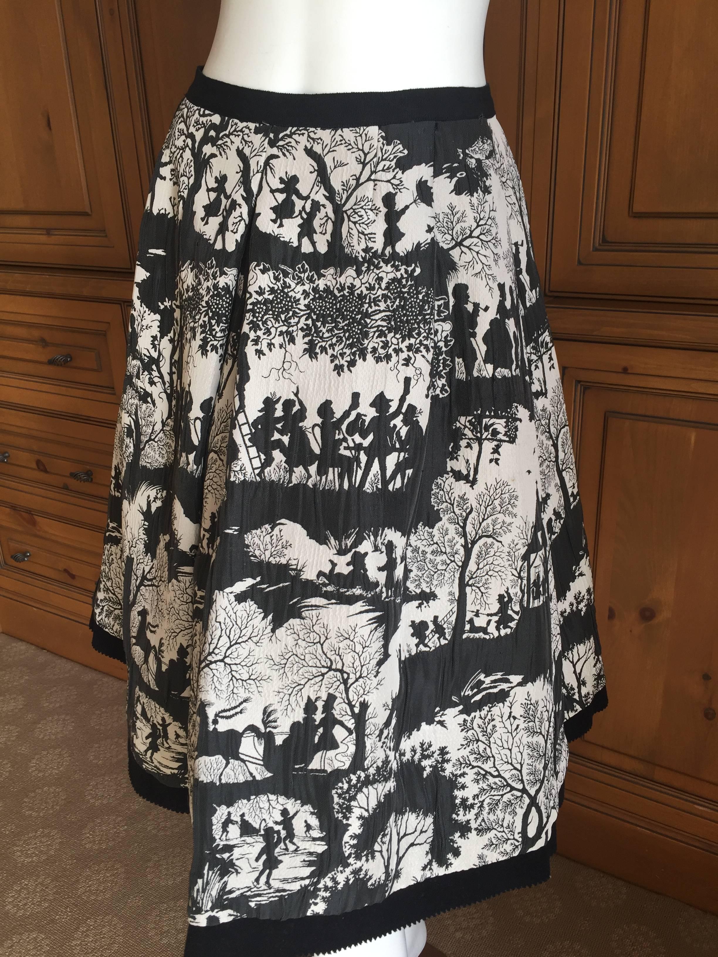Women's Oscar de la Renta Toile Pattern Skirt For Sale