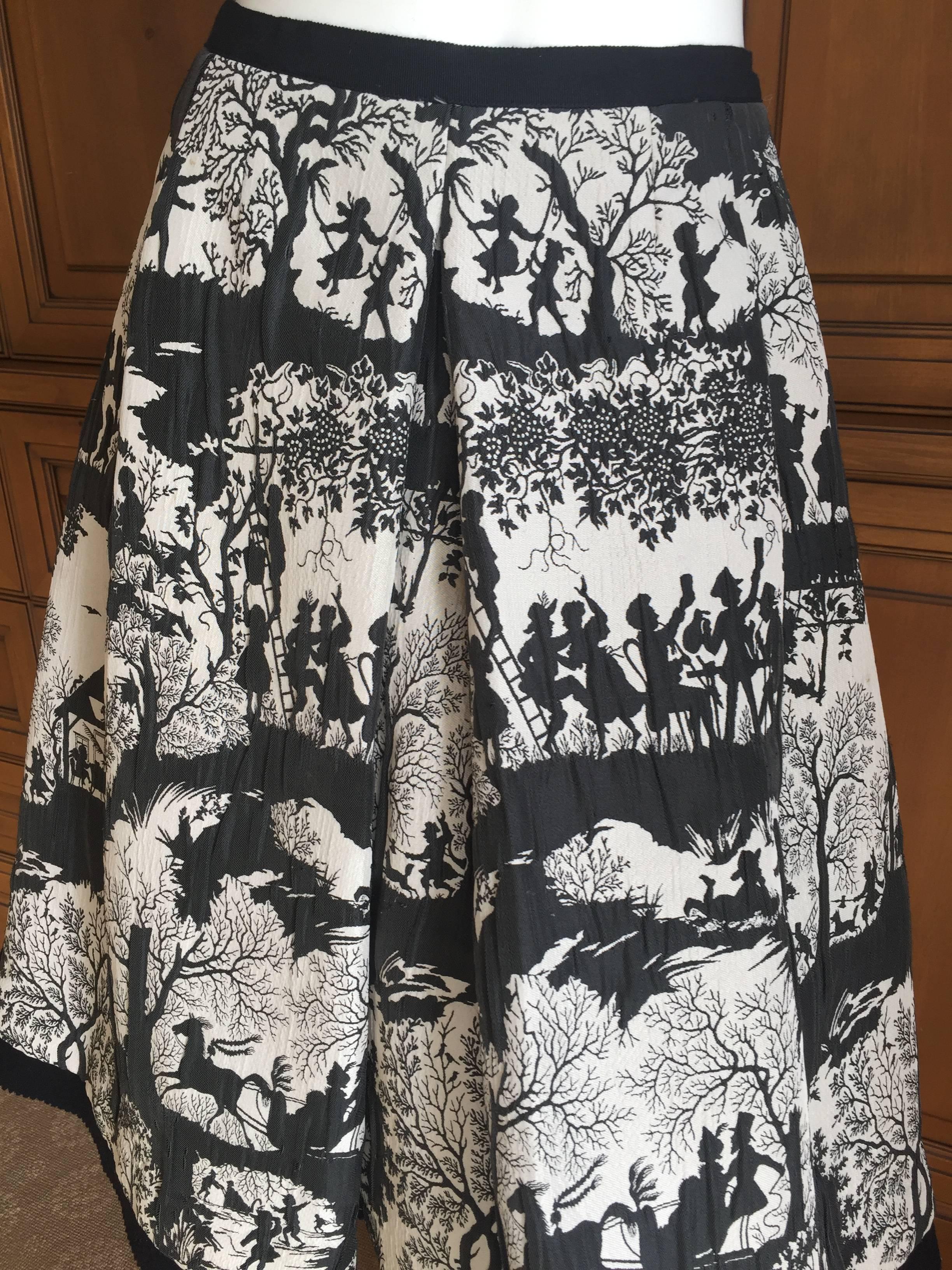 Oscar de la Renta Toile Pattern Skirt For Sale 1