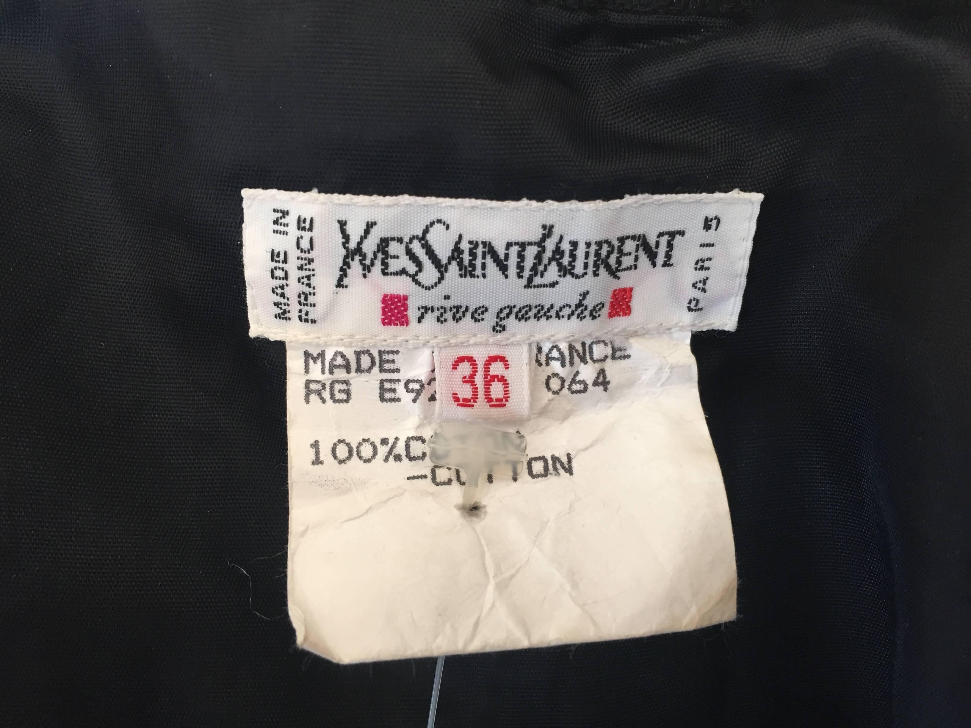 Yves Saint Laurent 1970's Rive Guache Cotton Off the Shoulder Dress 5