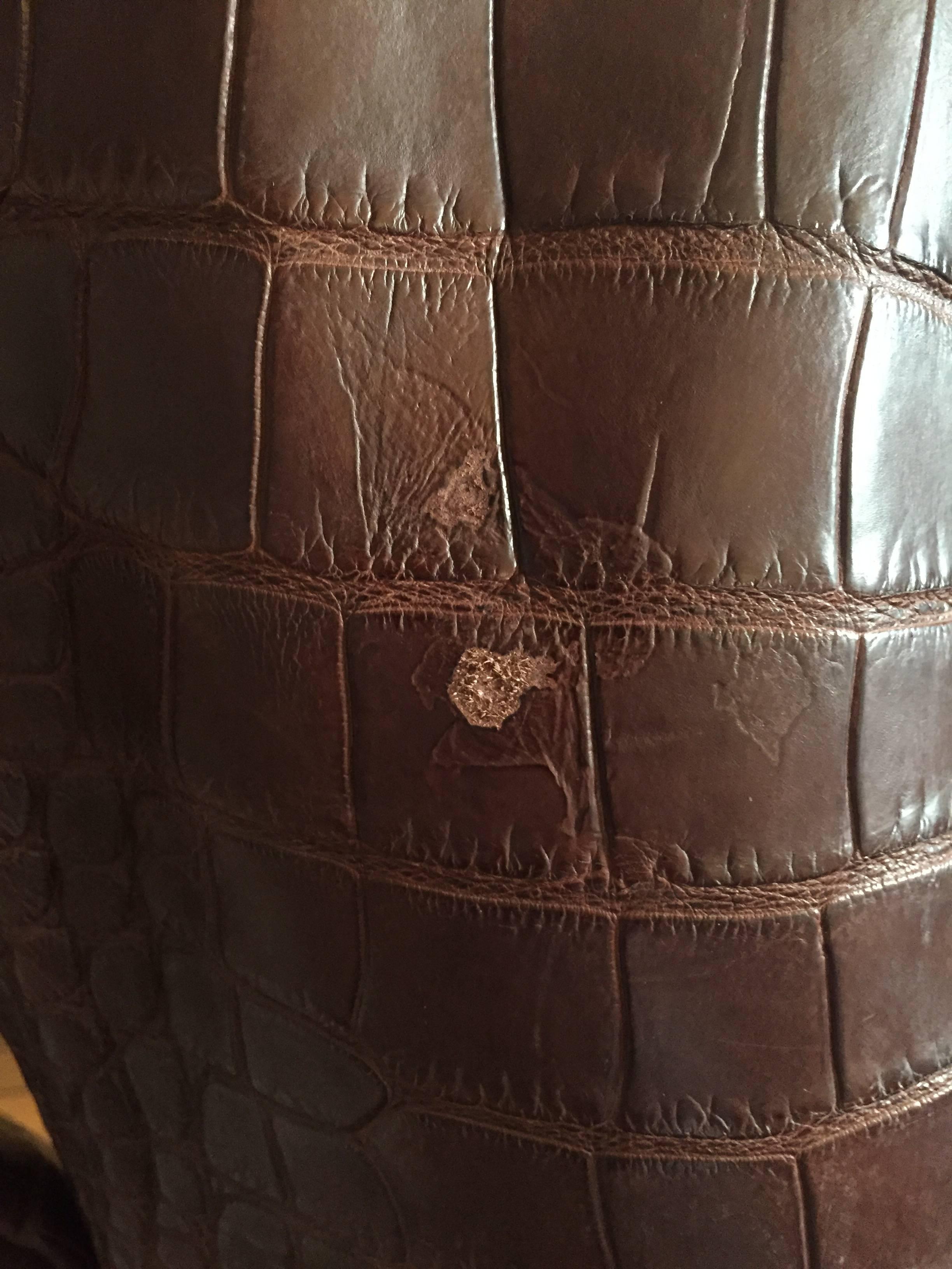 Ralph Lauren Purple Label Vintage Crocodile Embossed Leather Jacket 1