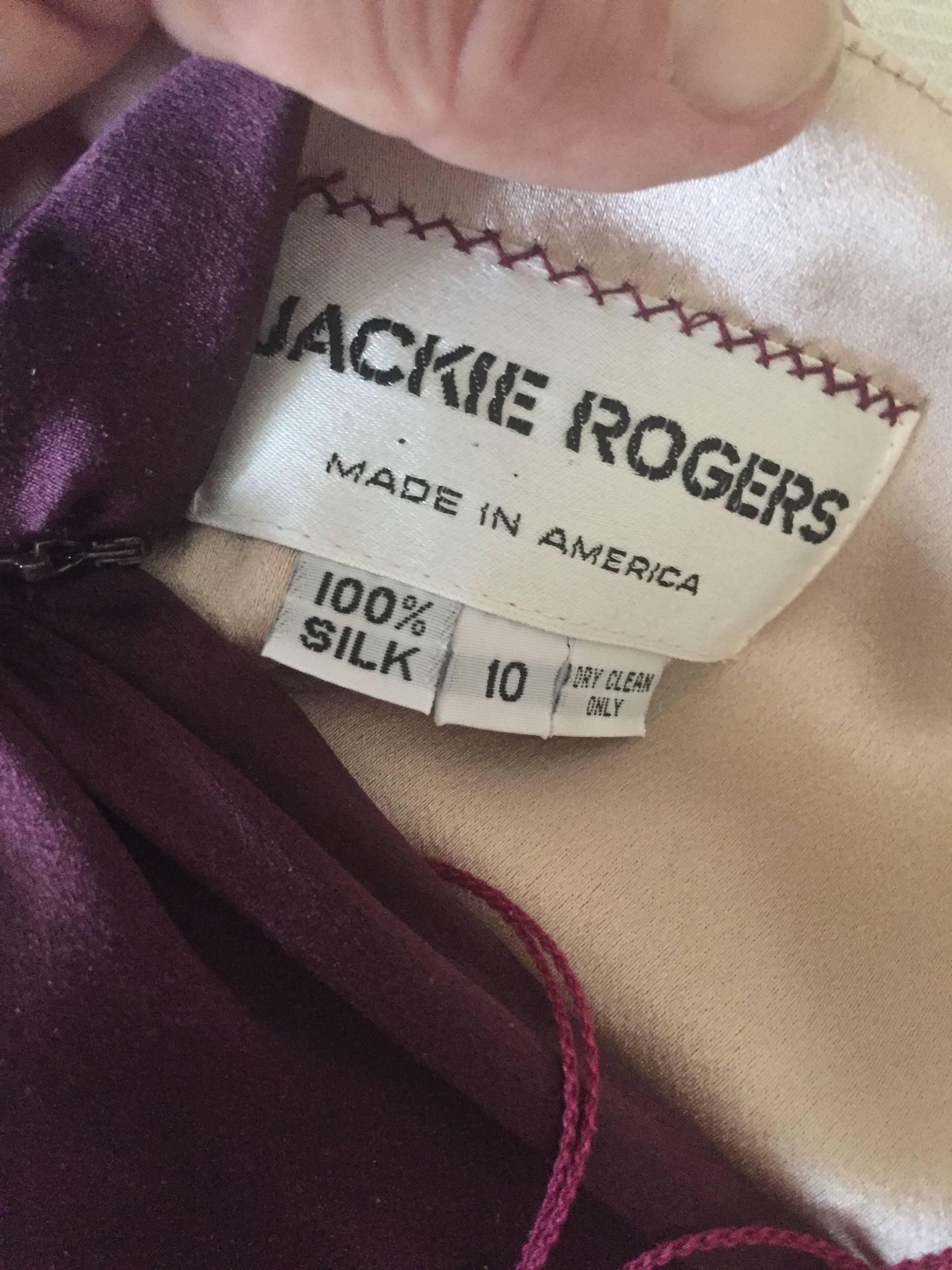 Black Jackie Rogers Plum Silk Charmeuse Evening Dress For Sale