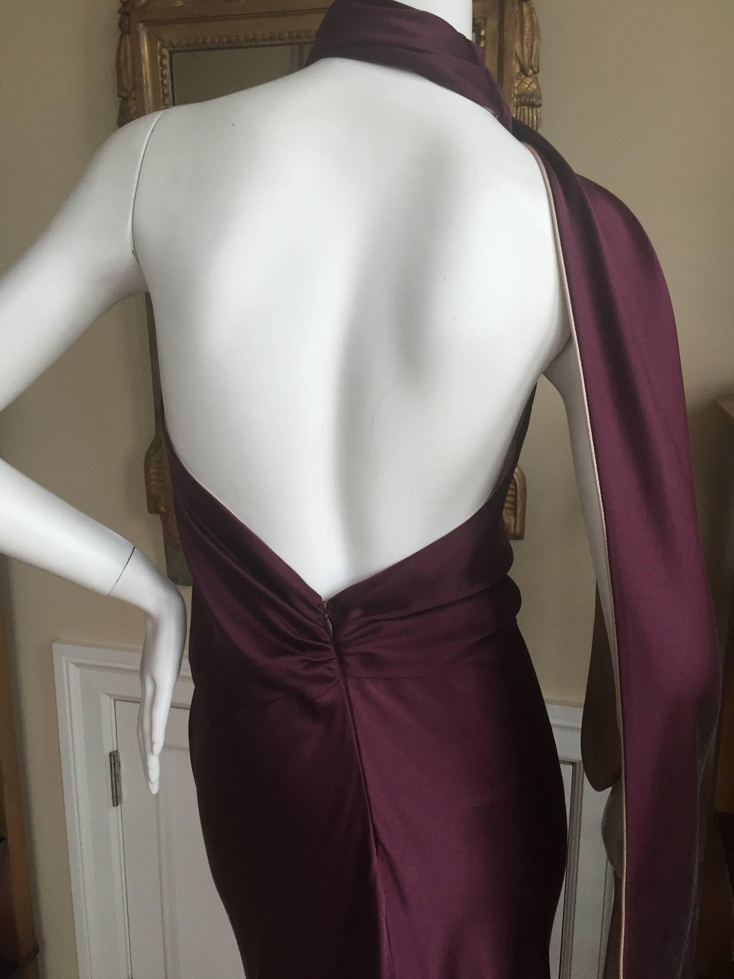 Women's Jackie Rogers Plum Silk Charmeuse Evening Dress For Sale