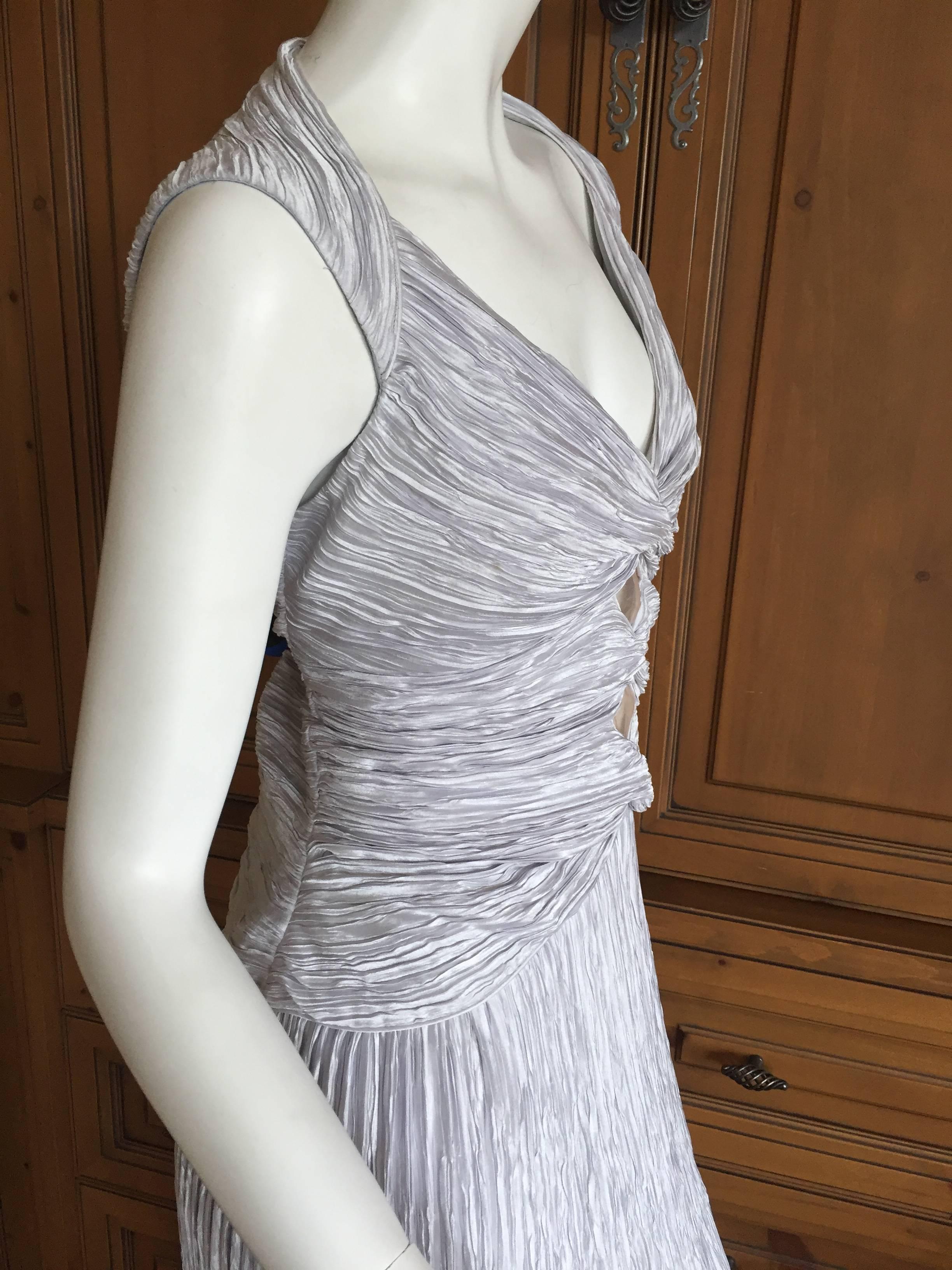 Women's Mary McFadden Revealing Plisse Pleated Evening Dress For Sale