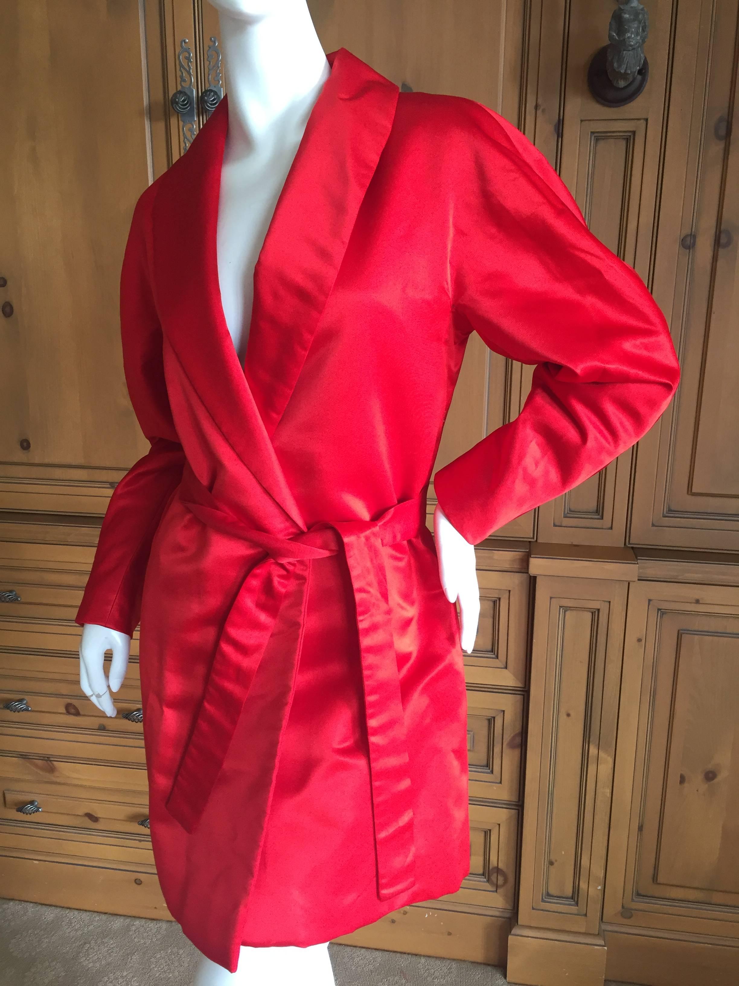 Halston Vintage Seventies Silk Faille Evening Coat In Excellent Condition For Sale In Cloverdale, CA