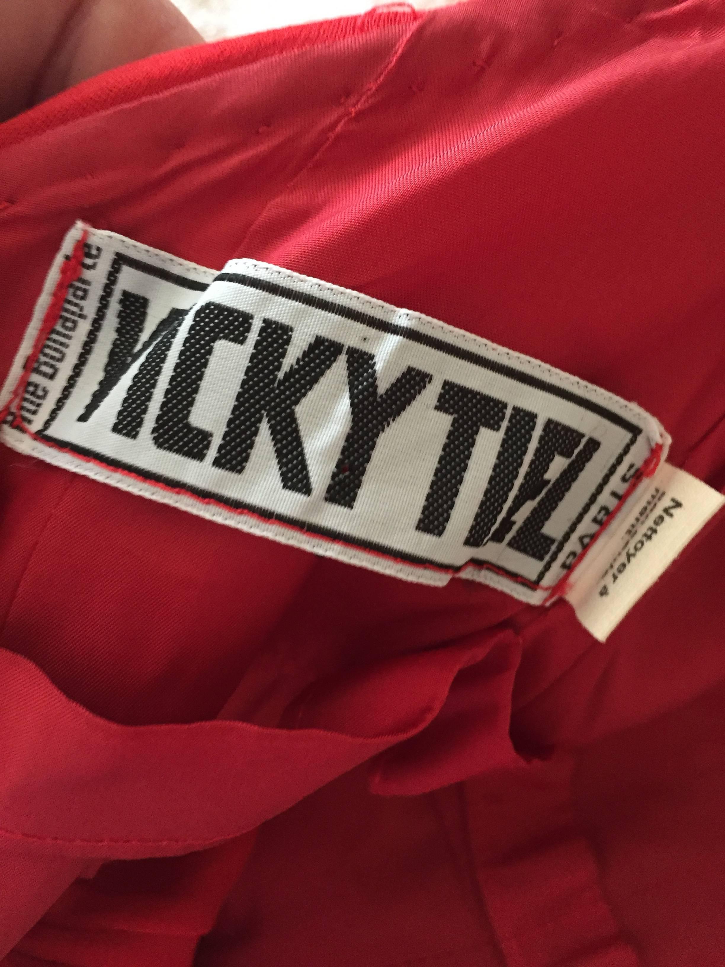 Vicky Tiel Paris Sexy Red Cocktail Dress For Sale 2