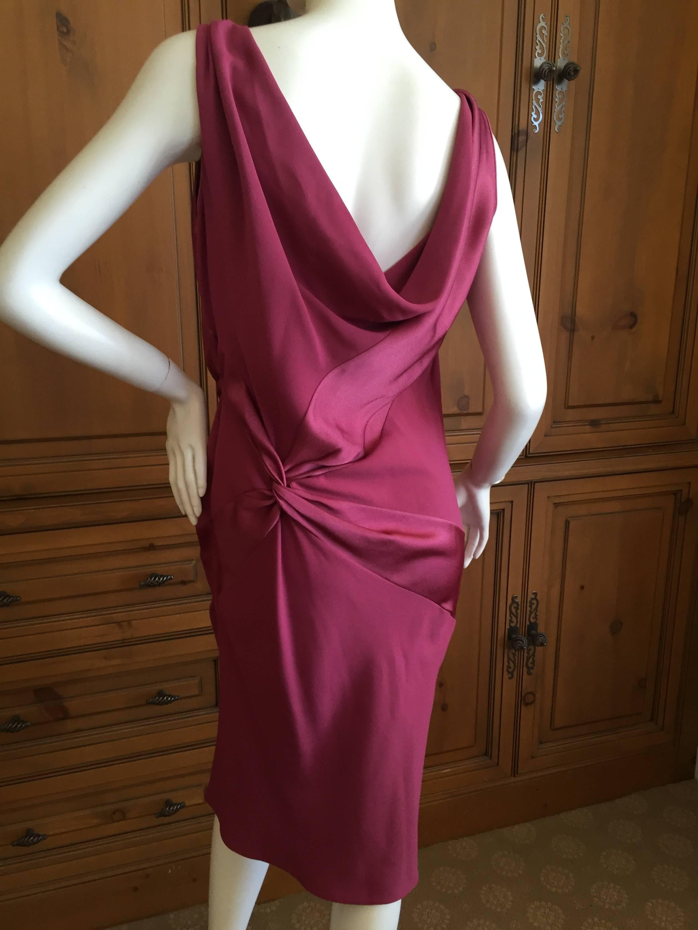Pink John Galliano Raspberry Dress with Satin Inserts 