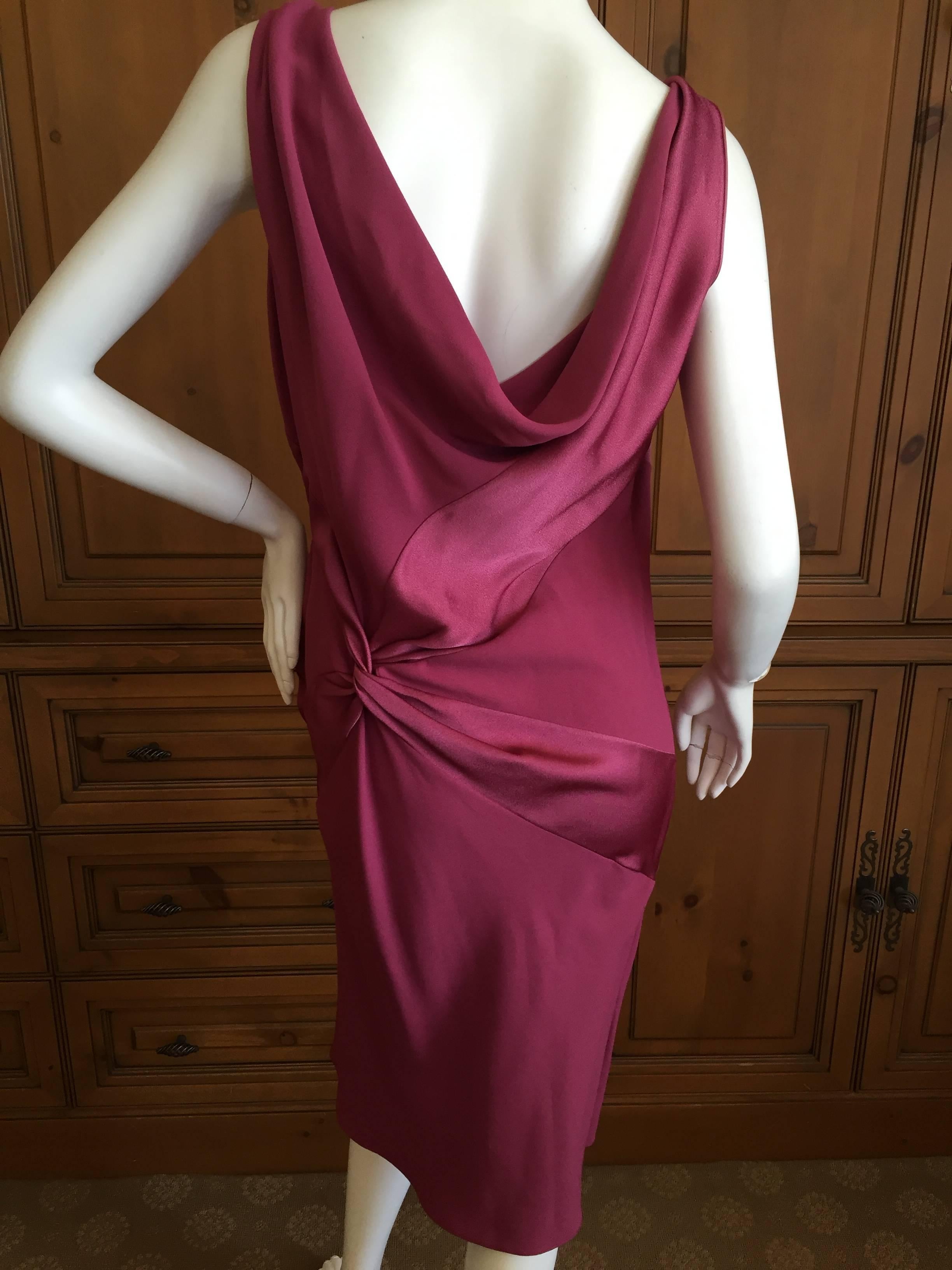 Women's John Galliano Raspberry Dress with Satin Inserts 