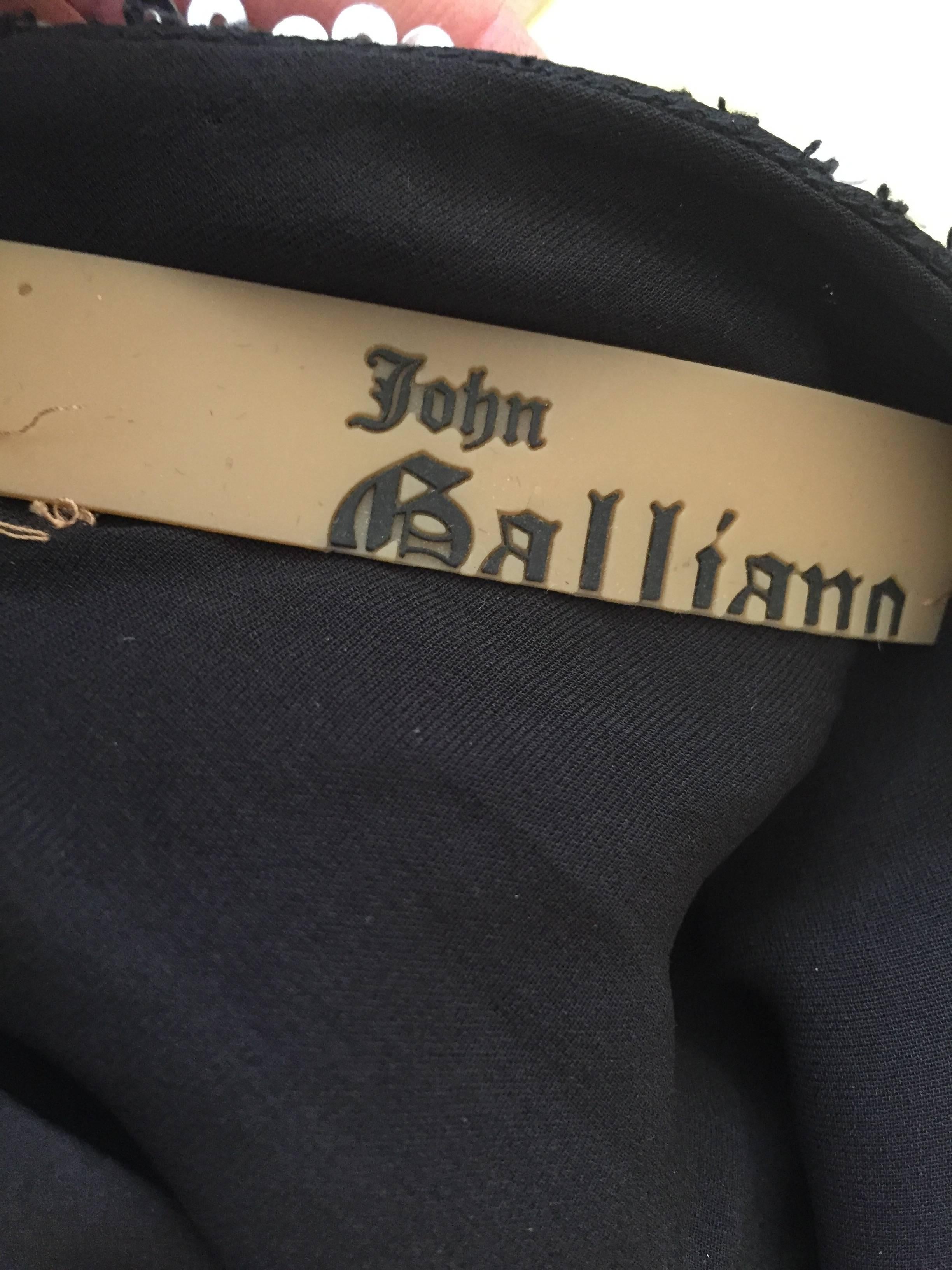 John Galliano Sequin Black Silk Cocktail Dress For Sale 4