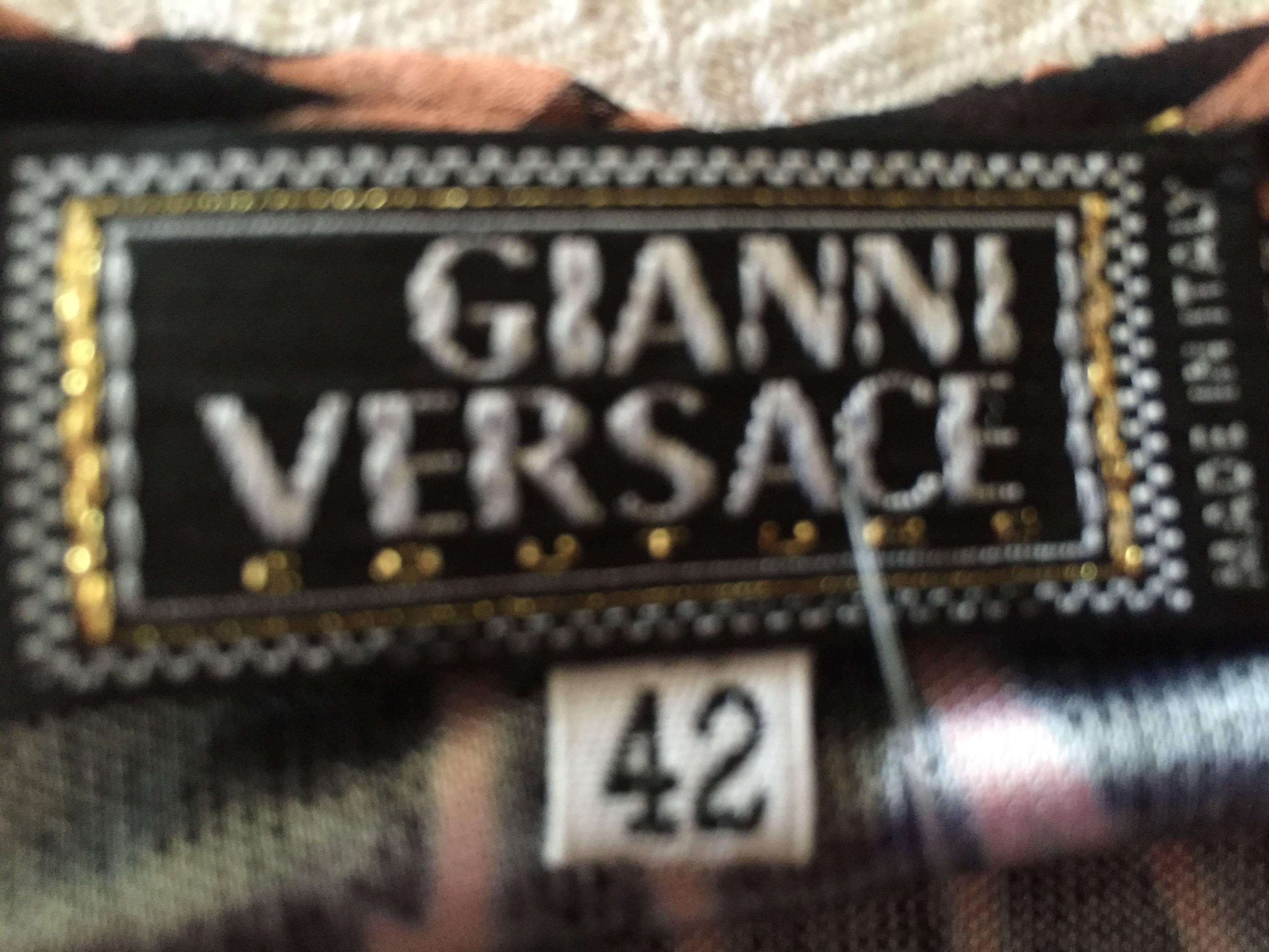 Gianni Versace Sheer Low Cut Blouse with Poet Sleeves 4