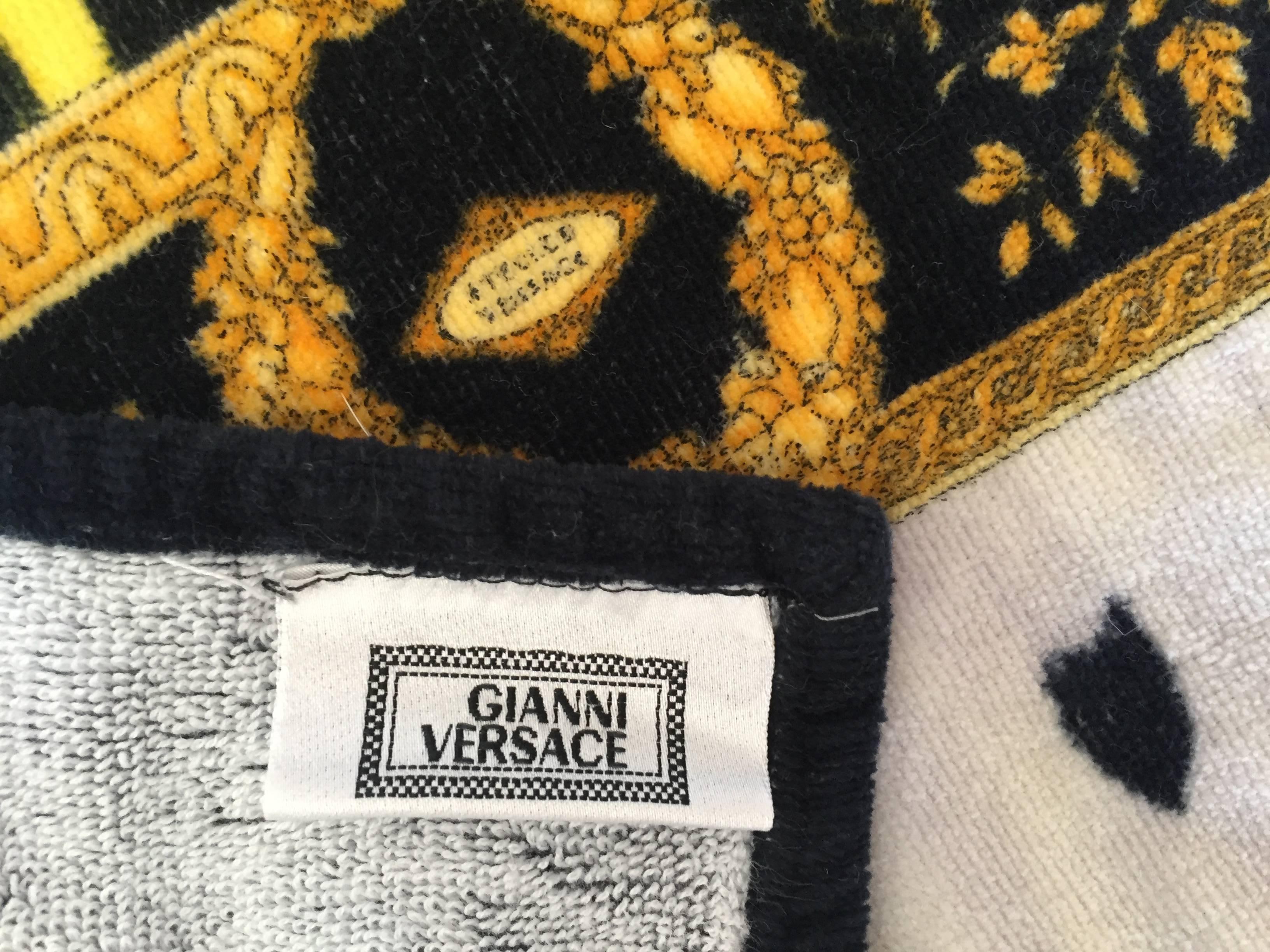 Atelier Versace Gianni Versace Vintage Beach Blanket / Towel.
Neo baroque animal and egyptian theme patterns on terry cloth.
58