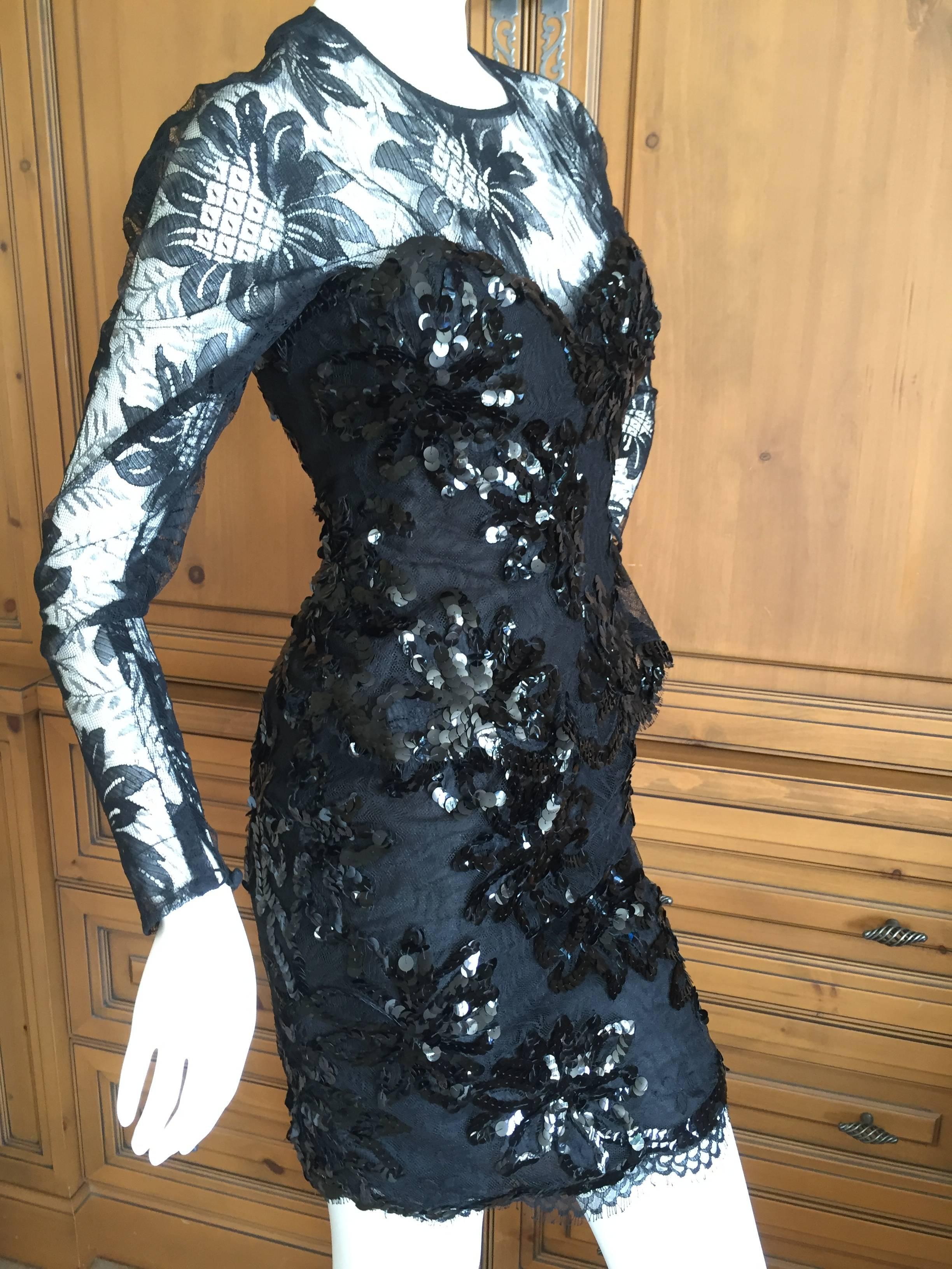 Women's Christian Dior by Gianfranco Ferre Sequin Lace Cocktail Dress For Sale