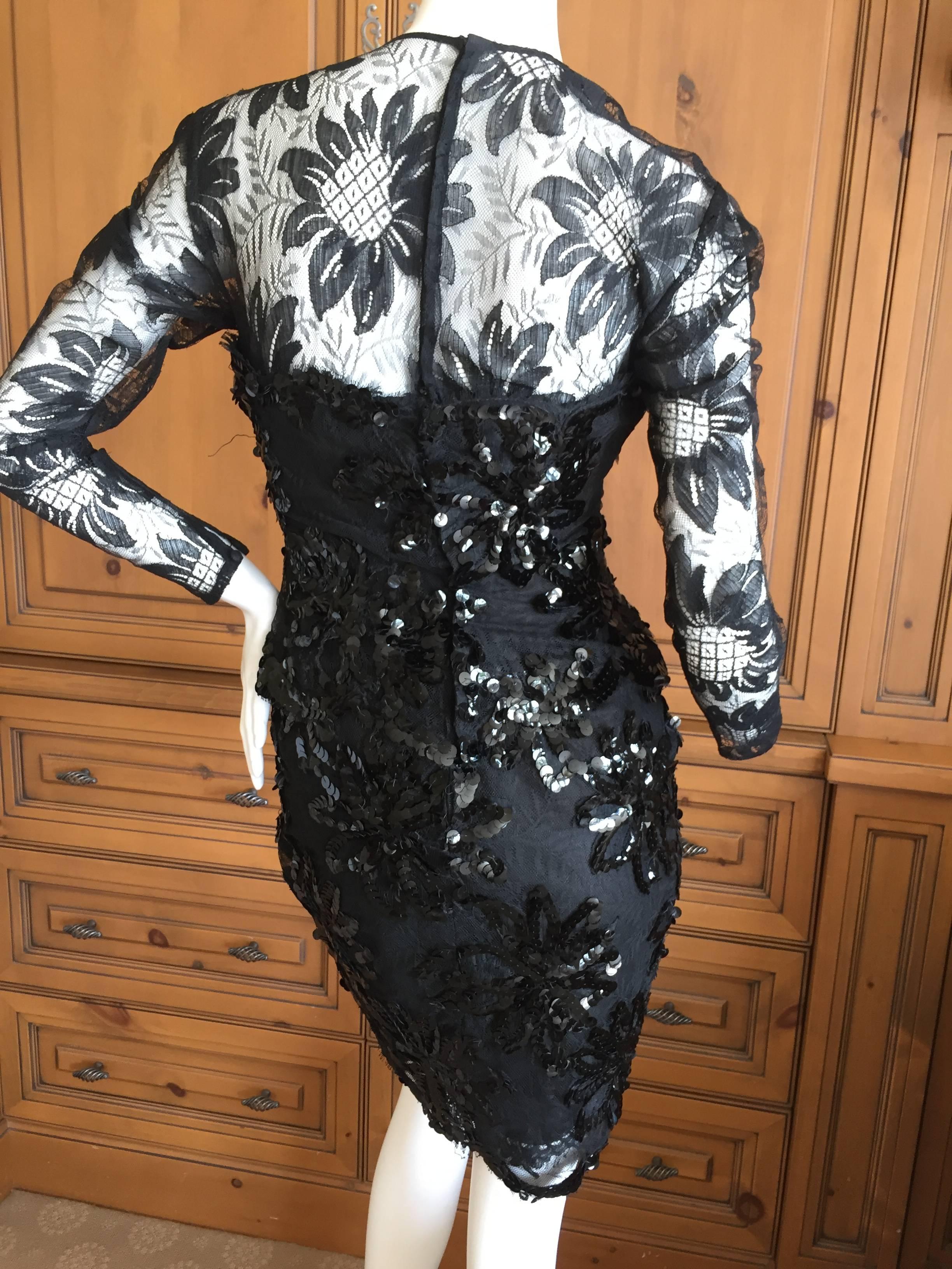 Christian Dior by Gianfranco Ferre Sequin Lace Cocktail Dress For Sale 3