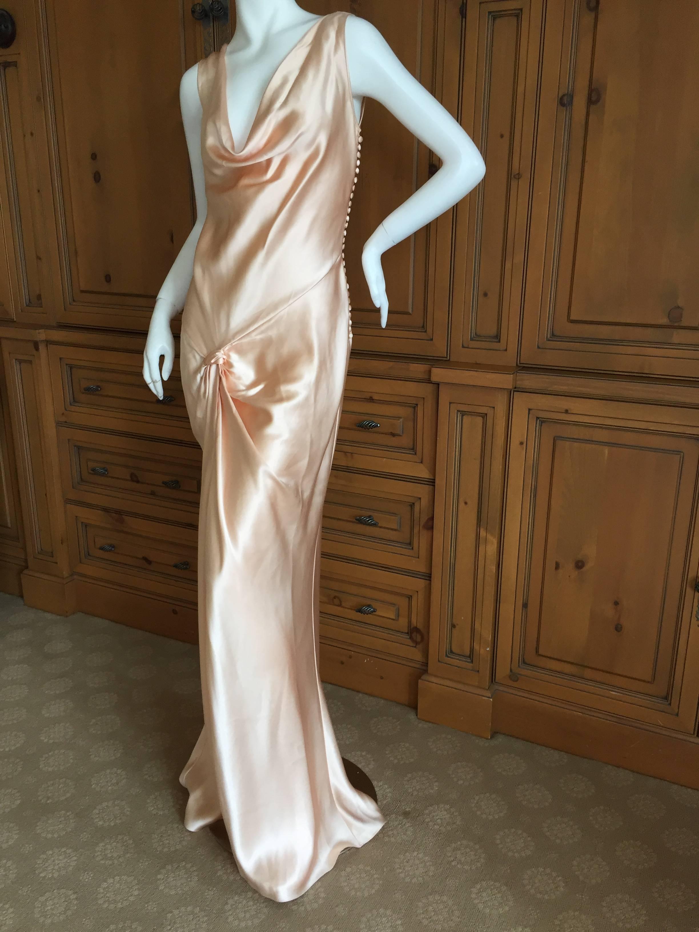De las mujeres Christian Dior by John Galliano Vestido de corte sesgado en charmeuse de seda con detalles de perlas