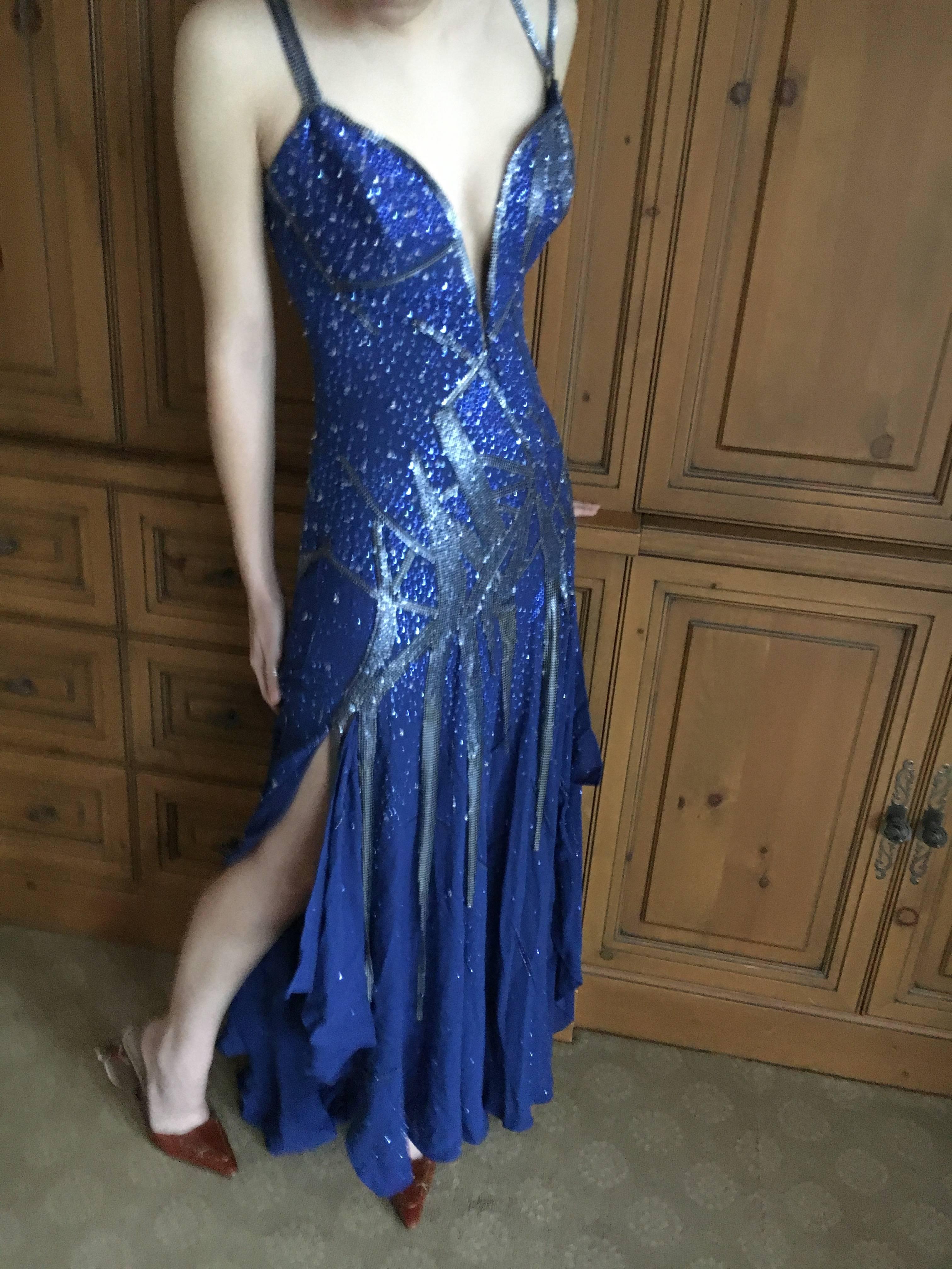atelier versace blue dress