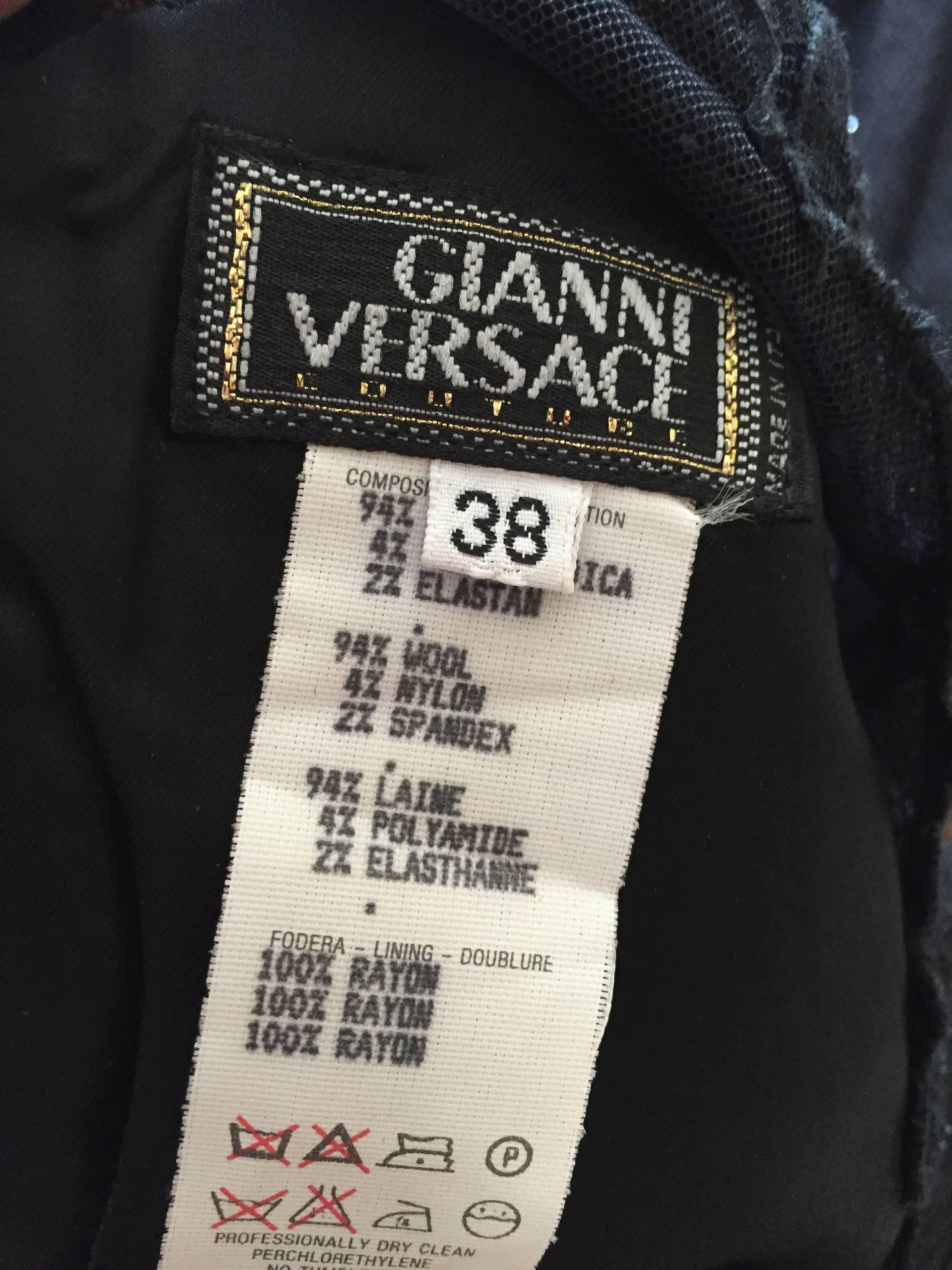 Gianni Versace Couture Lace Accented Little Black Dress For Sale 4