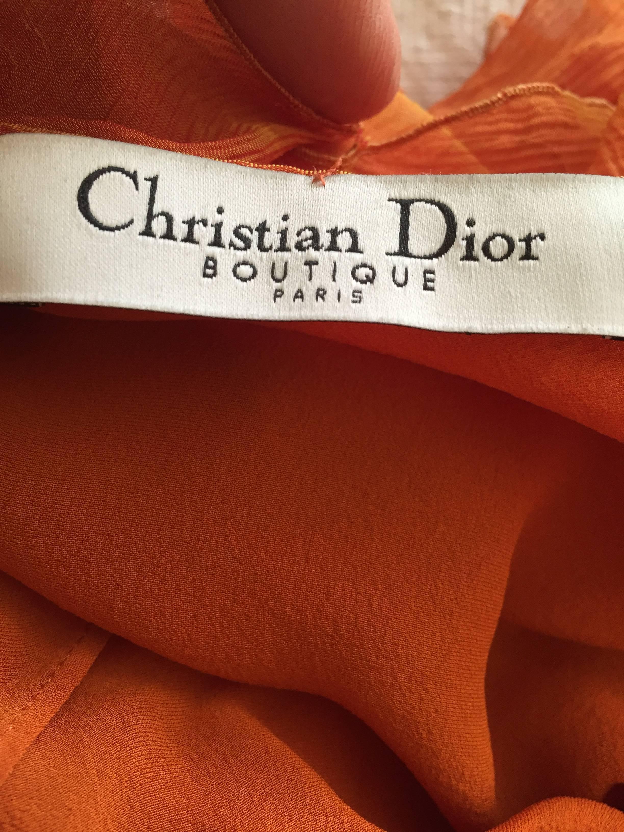 John Galliano for Christian Dior Bias Cut Ruffle Evening Dress 2