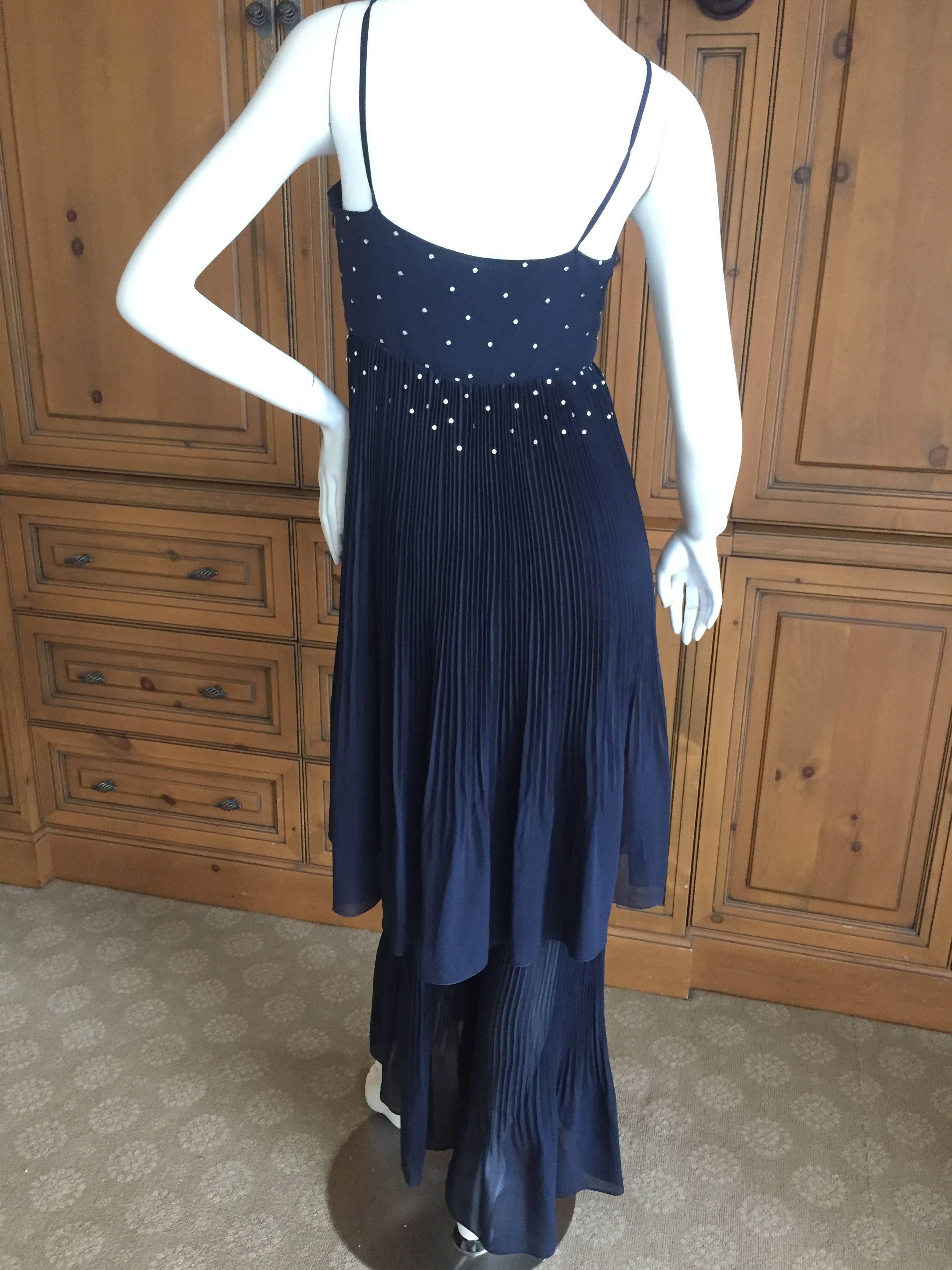 Chanel Navy Blue Dress with Silver Sequin Embellishment 4