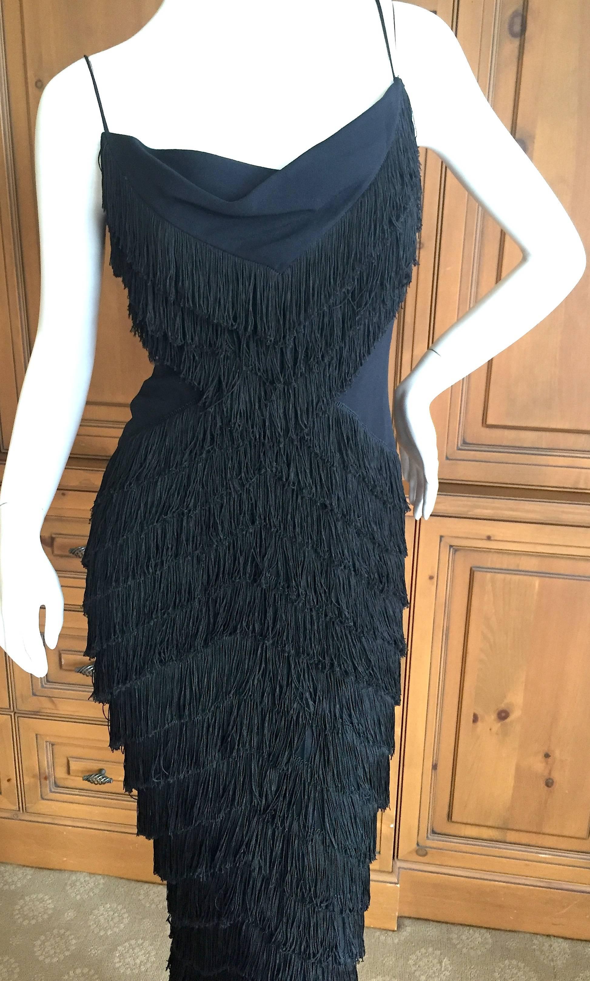 Christian Dior Chevron Pattern Fringed Dress by John Galliano 4