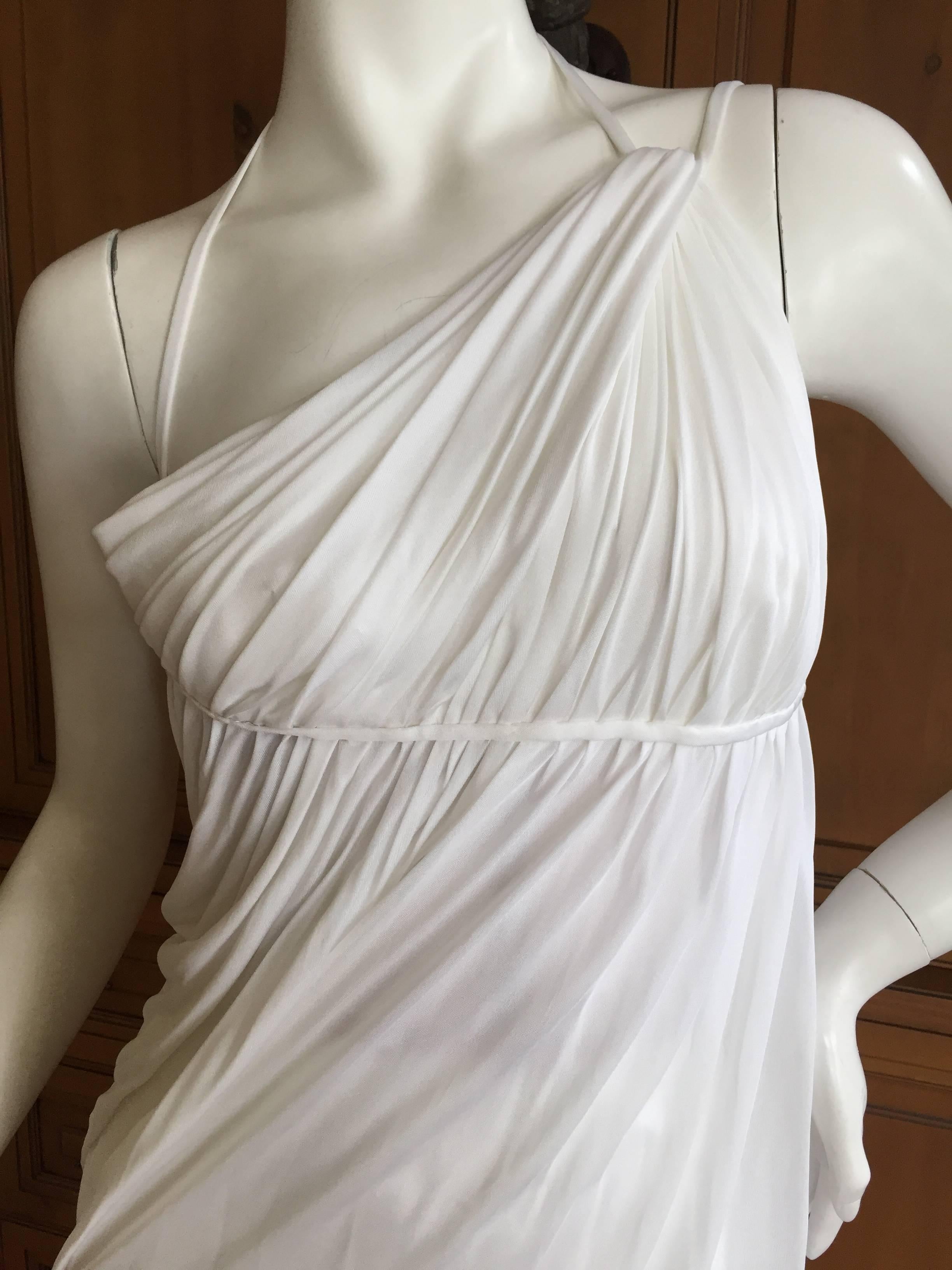 Gray Versace Vintage White One Shoulder Godess Gown