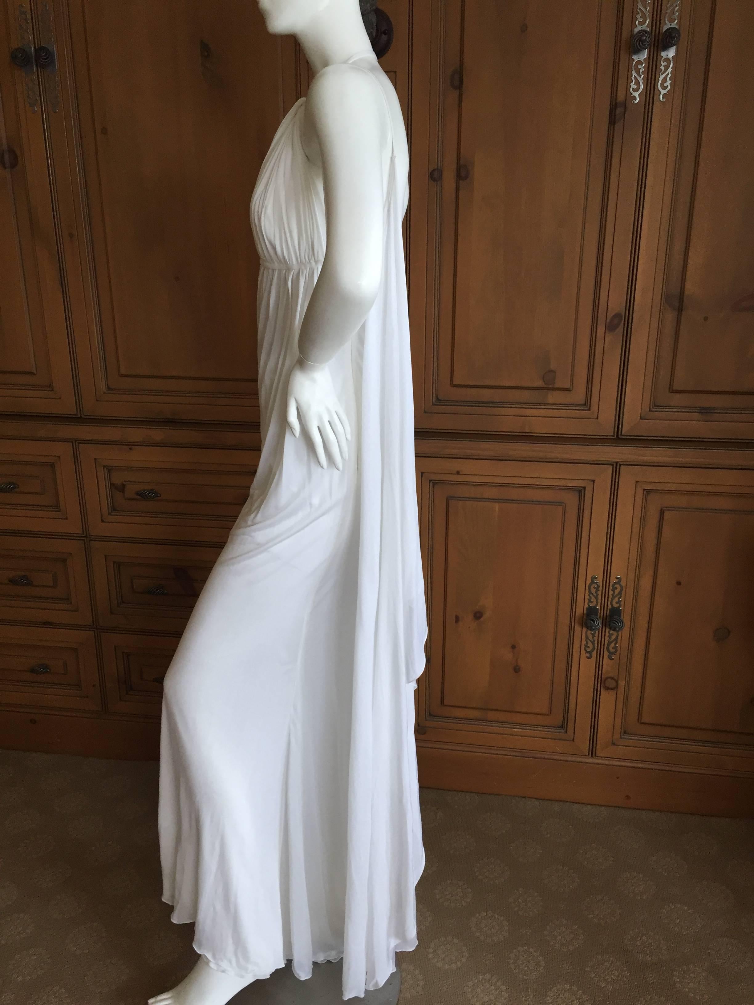 Versace Vintage White One Shoulder Godess Gown 2