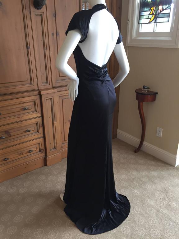 Gucci by Tom Ford Backless Black Silk Dress For Sale at 1stDibs
