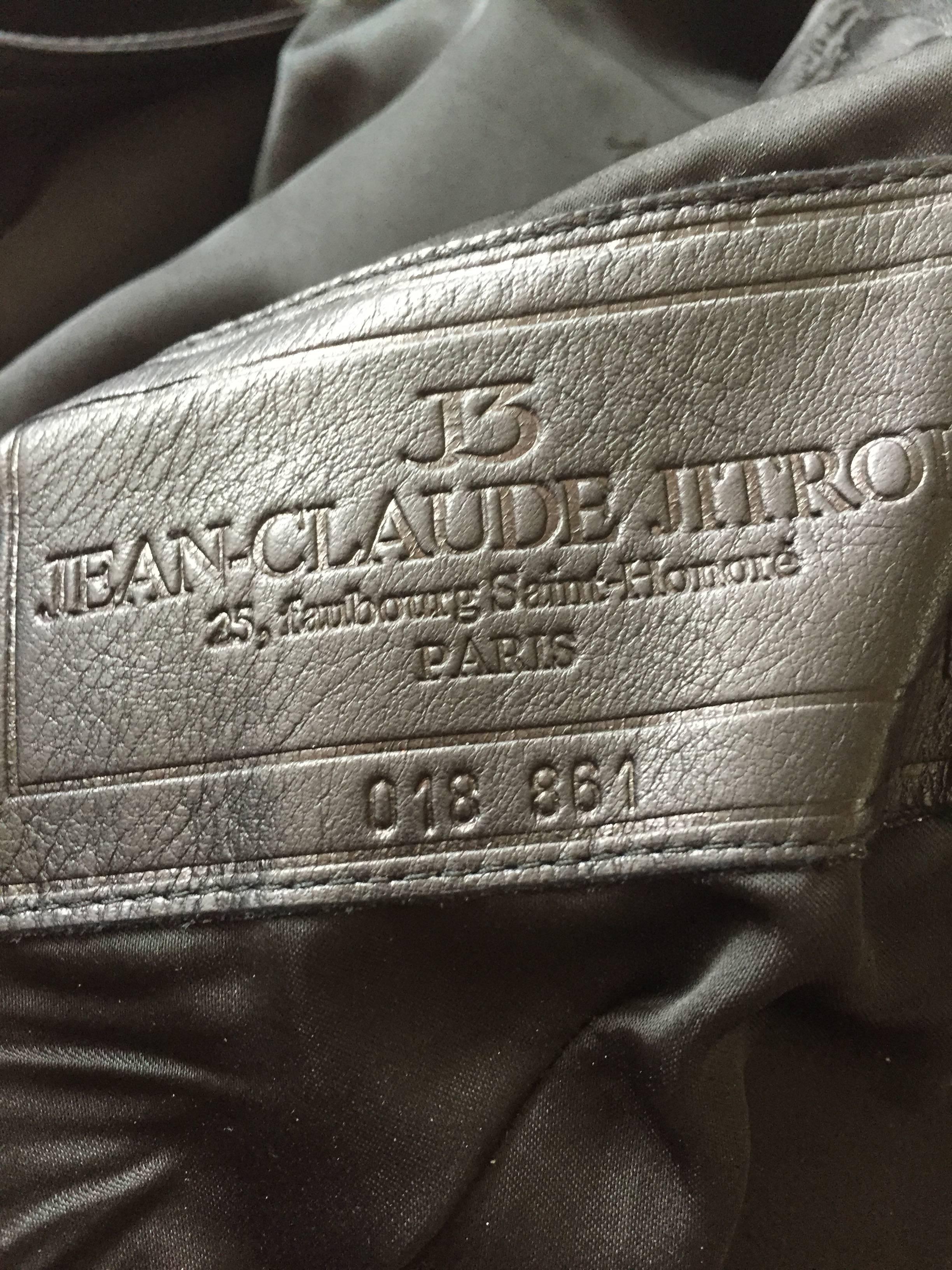 Jean-Claude Jitrois 1987 Schwarze Lederjacke im Angebot 5