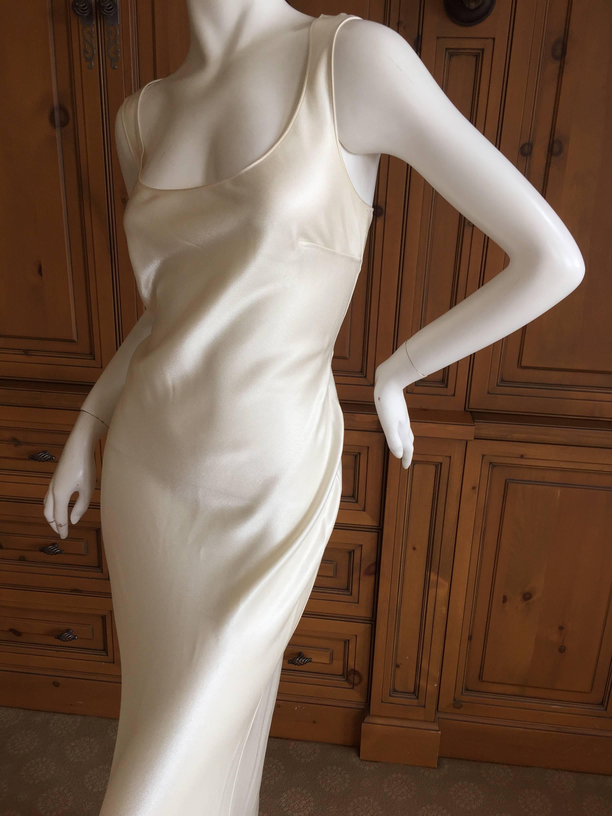 John Galliano Vintage 1990's Bias Cut Ivory / Pearl Evening Dress 3